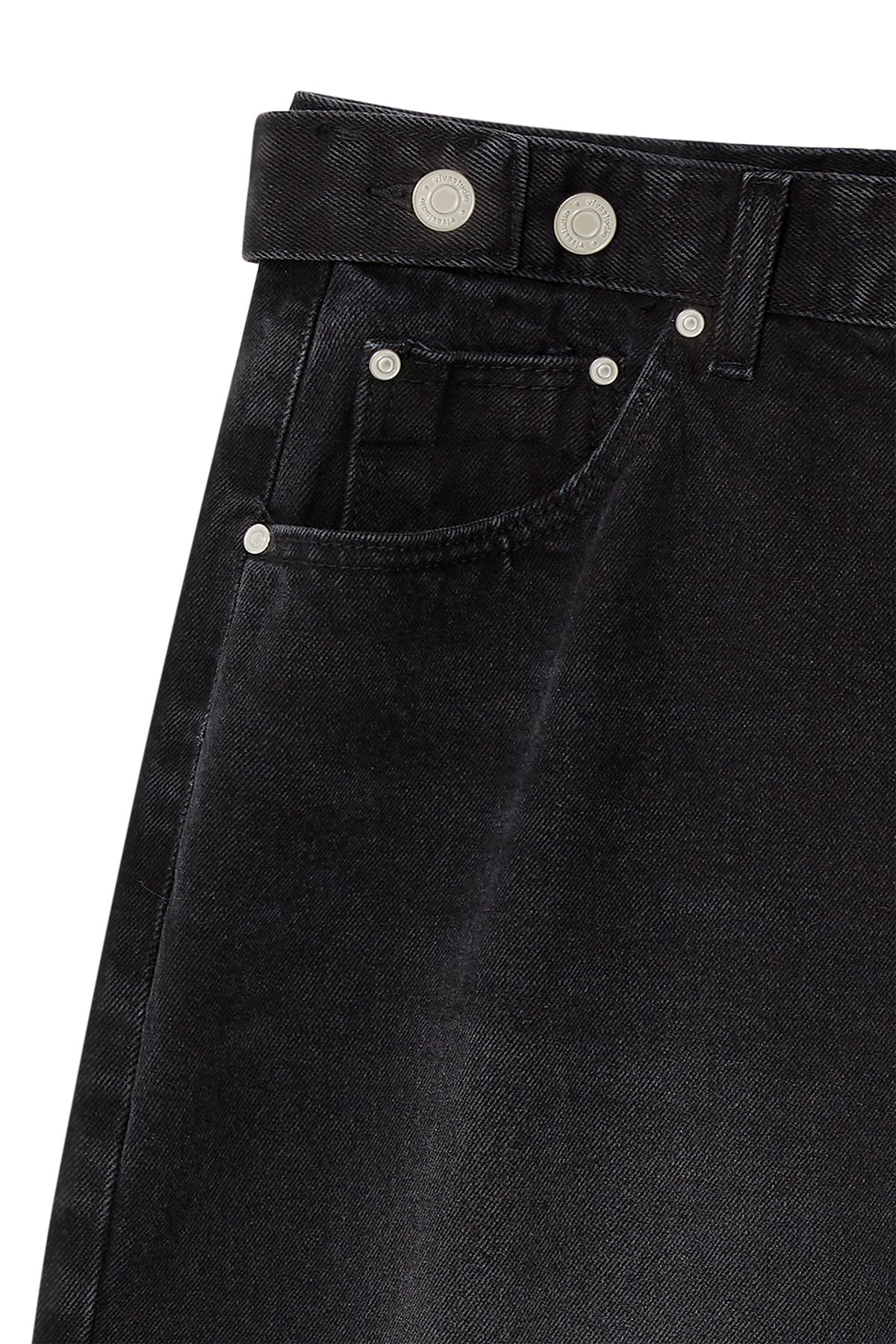 비바스튜디오(VIVASTUDIO) BELTED WIDE DENIM PANTS [BLACK]