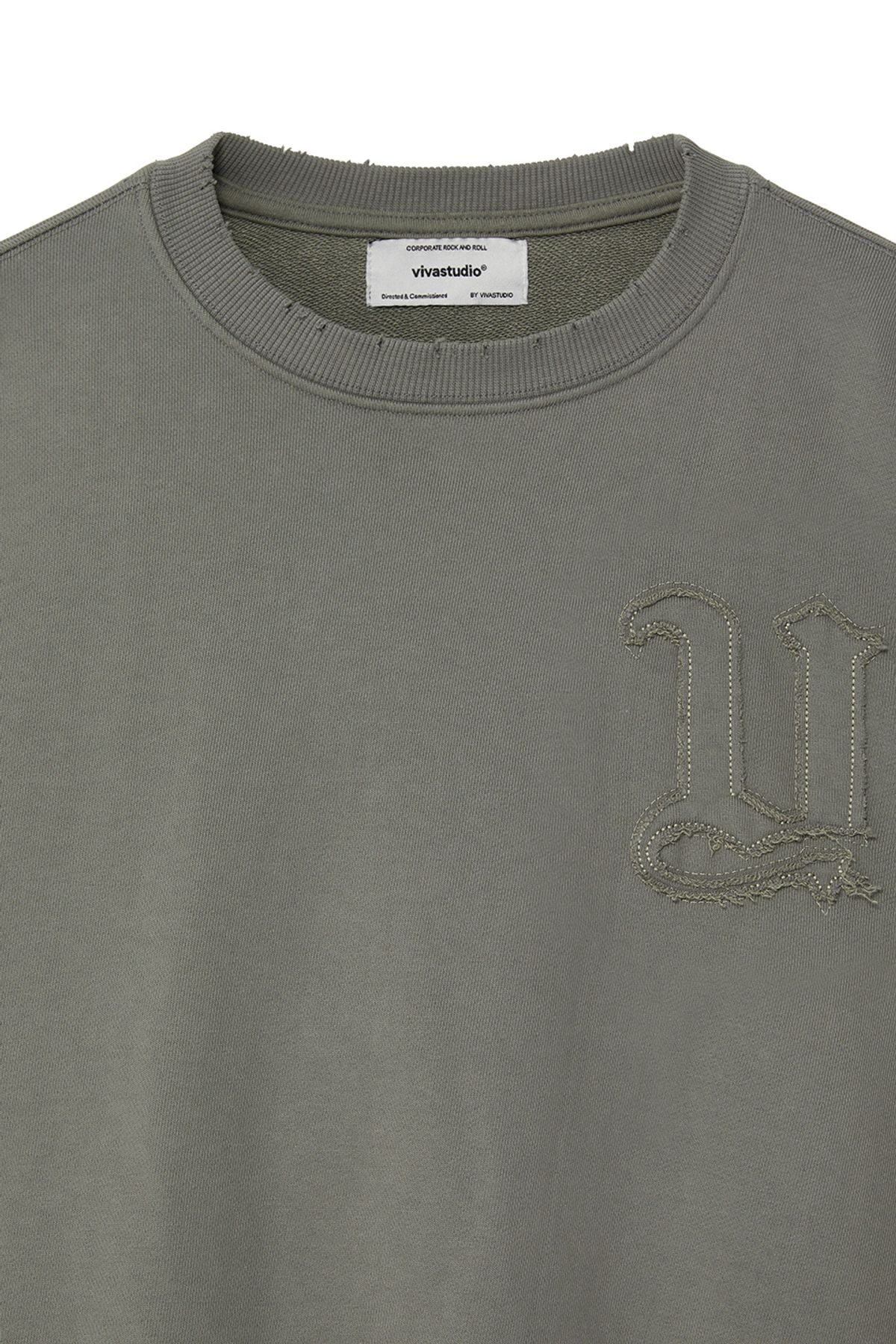비바스튜디오(VIVASTUDIO) VESPER LOGO VINTAGE SWEATSHIRT [KHAKI]