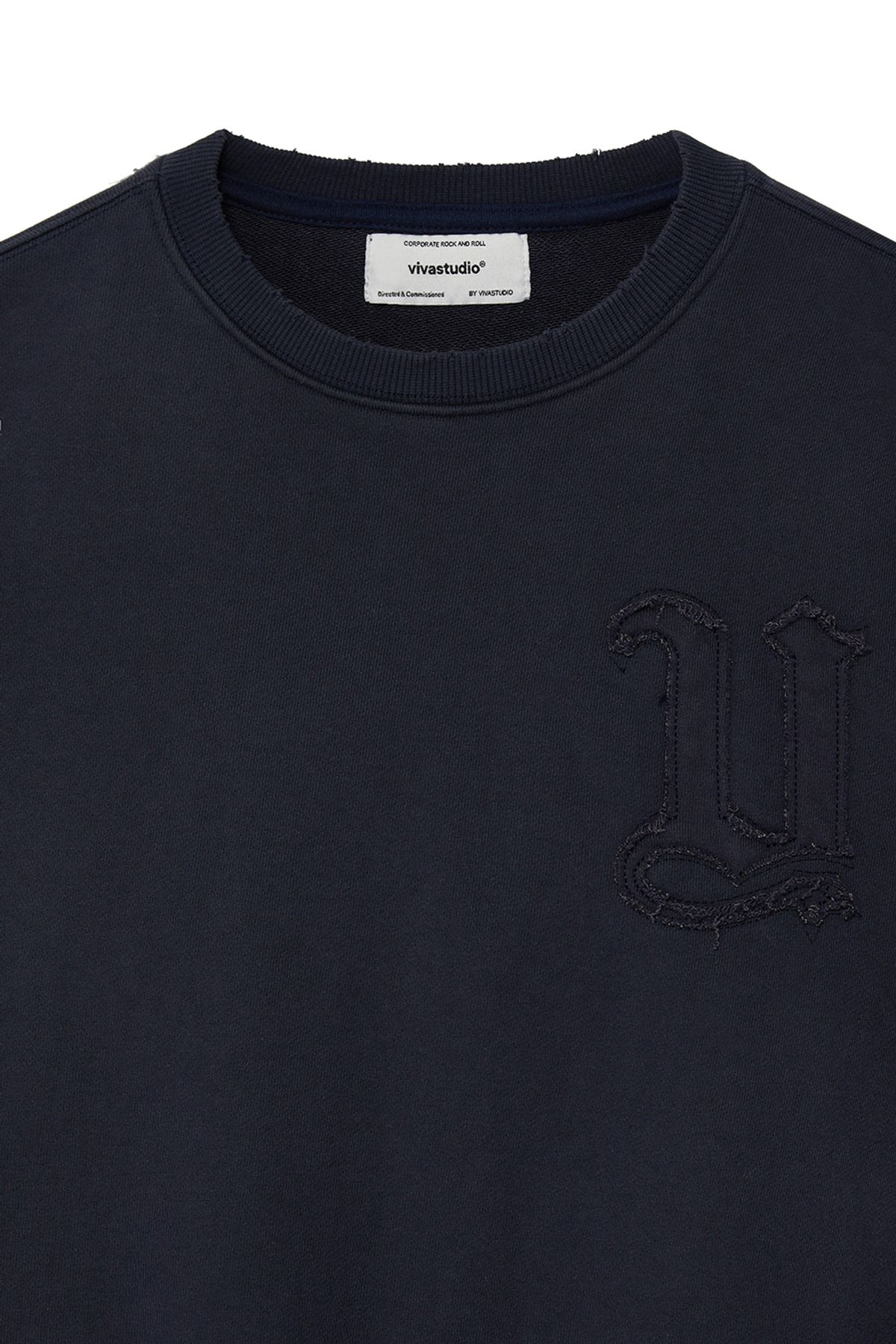 비바스튜디오(VIVASTUDIO) VESPER LOGO VINTAGE SWEATSHIRT [NAVY]