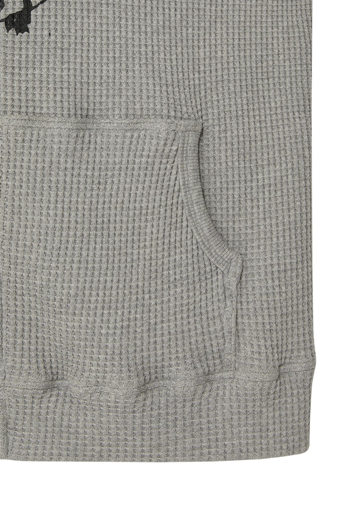 비바스튜디오(VIVASTUDIO) BLACK CAT WAFFLE ZIP-UP HOODIE [MELANGE GRAY]