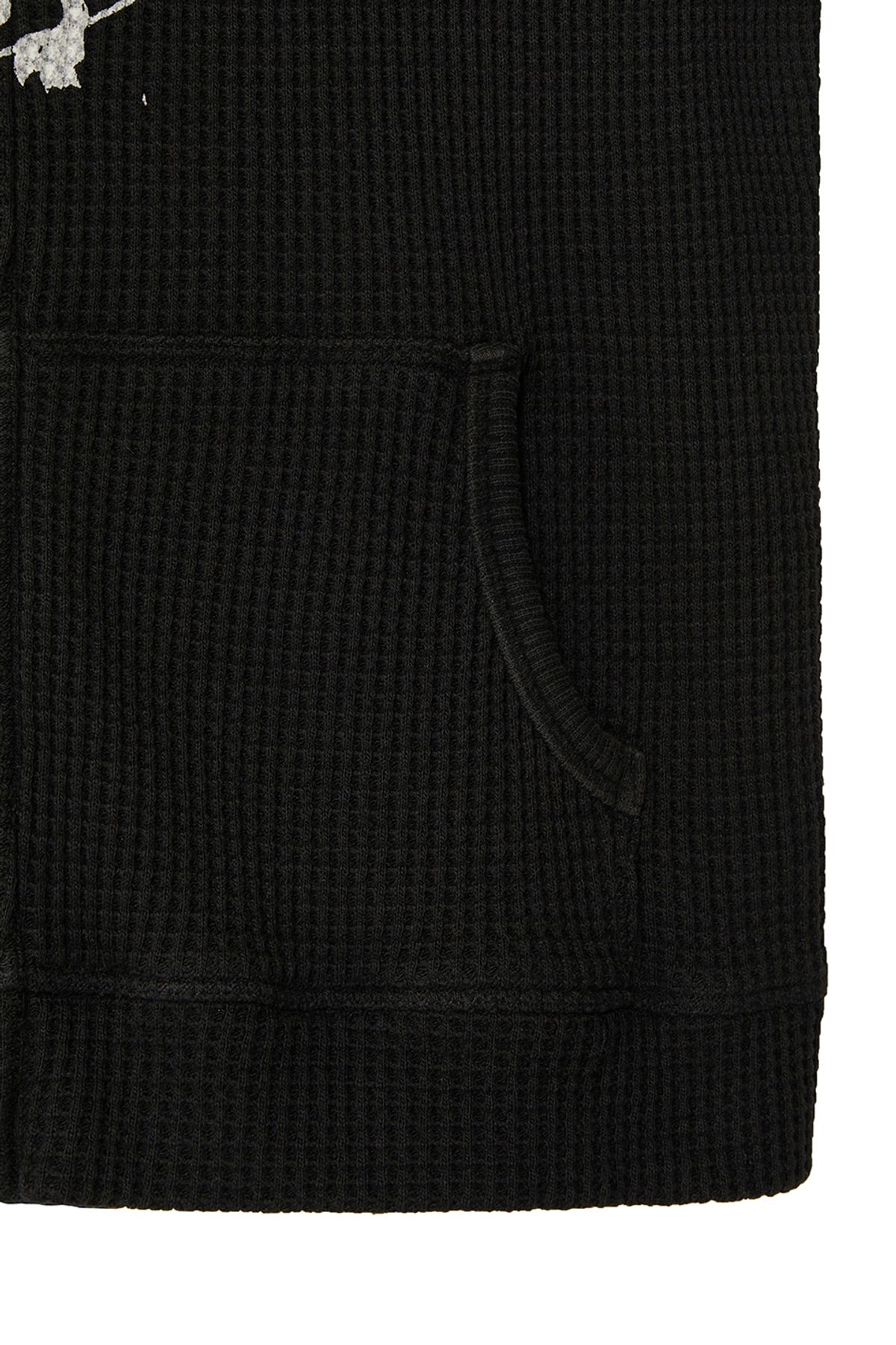 비바스튜디오(VIVASTUDIO) BLACK CAT WAFFLE ZIP-UP HOODIE [BLACK]