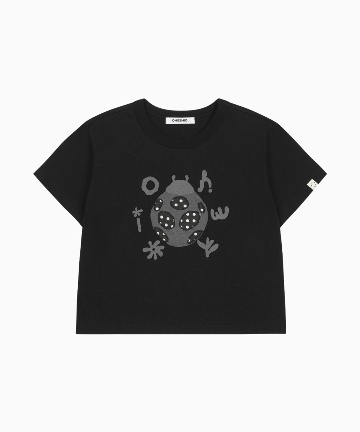오헤시오(OHESHIO) DOT BUG PATCHY T-SHIRT, BLACK