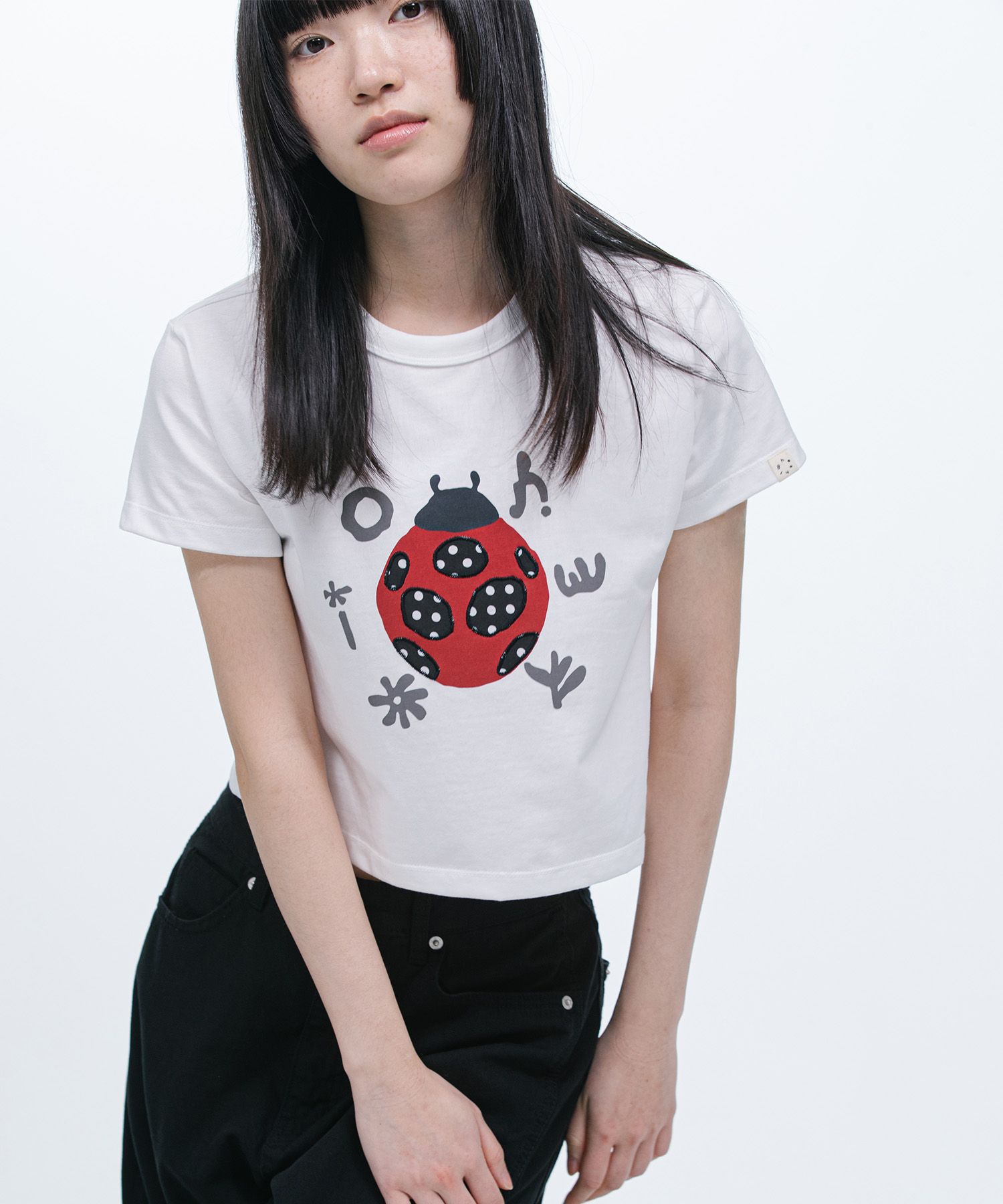 MUSINSA | OHESHIO DOT BUG PATCHY T-SHIRT, IVORY