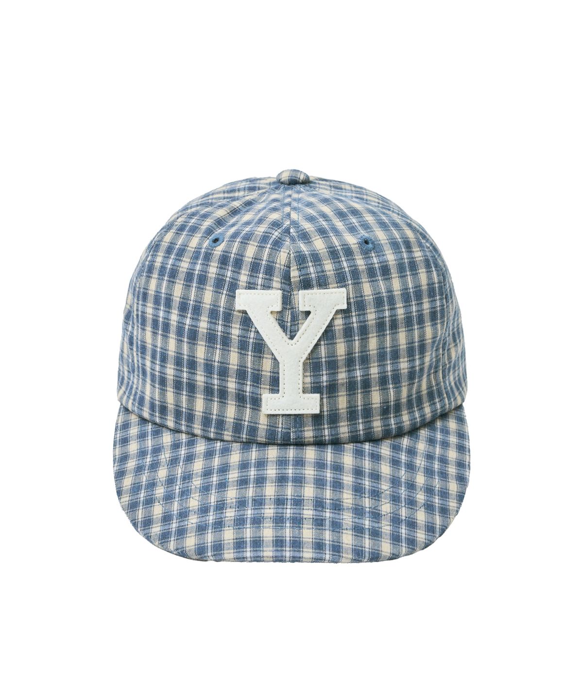 예일(YALE) Y 로고 체크 볼캡_블루