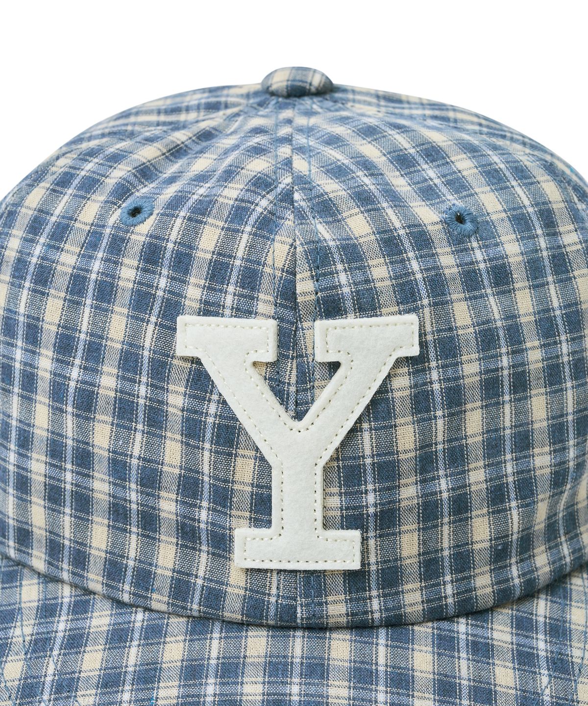 예일(YALE) Y 로고 체크 볼캡_블루