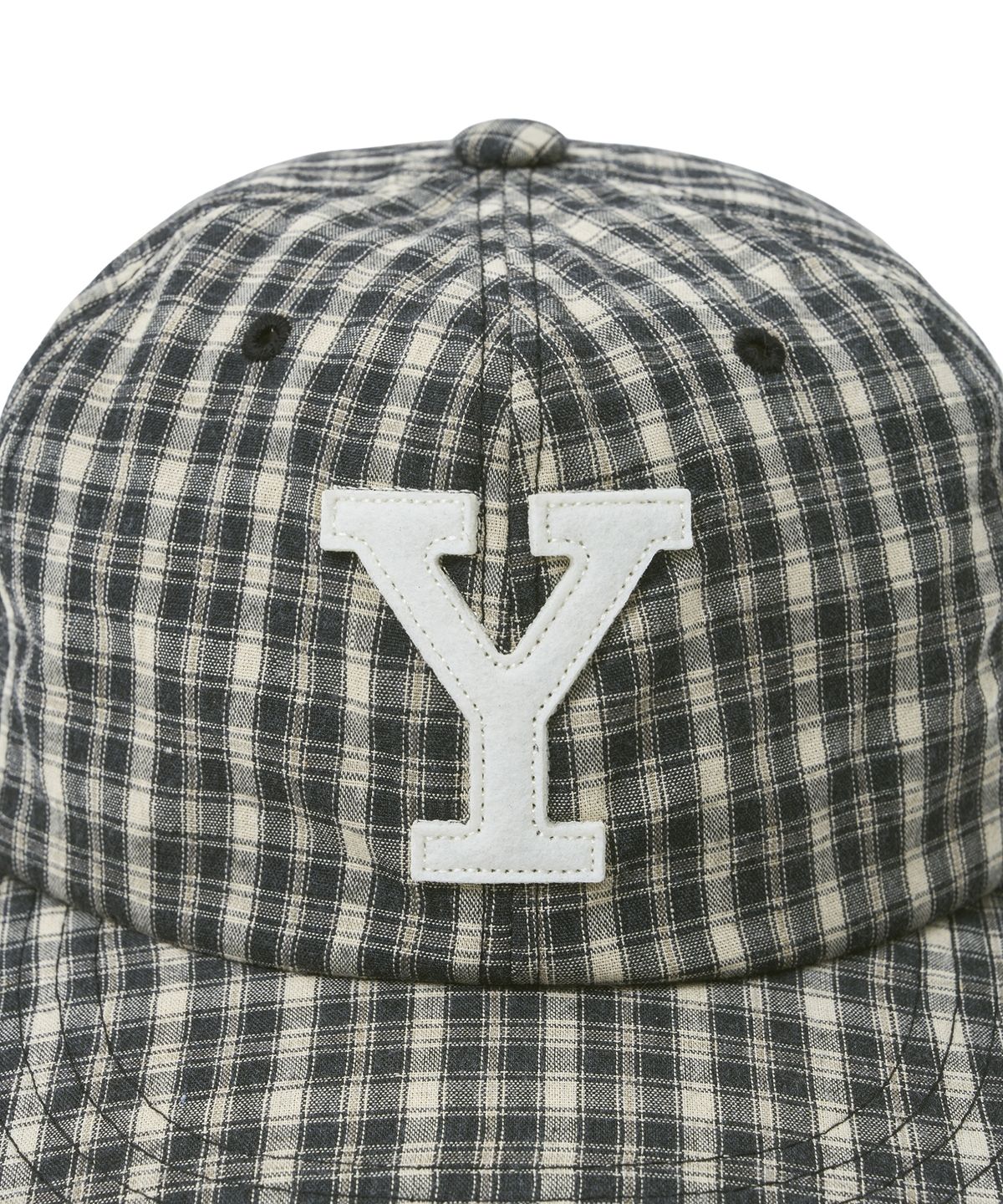 예일(YALE) Y 로고 체크 볼캡_블랙
