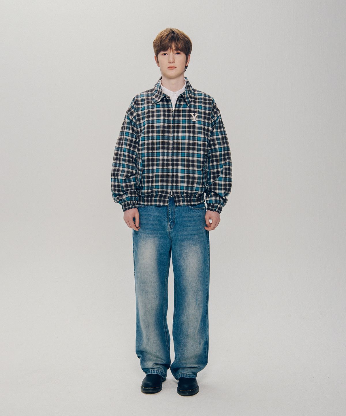 예일(YALE) 스트레이트 데님팬츠_블루