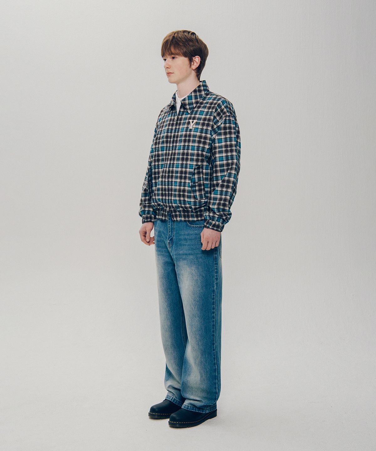 예일(YALE) 스트레이트 데님팬츠_블루