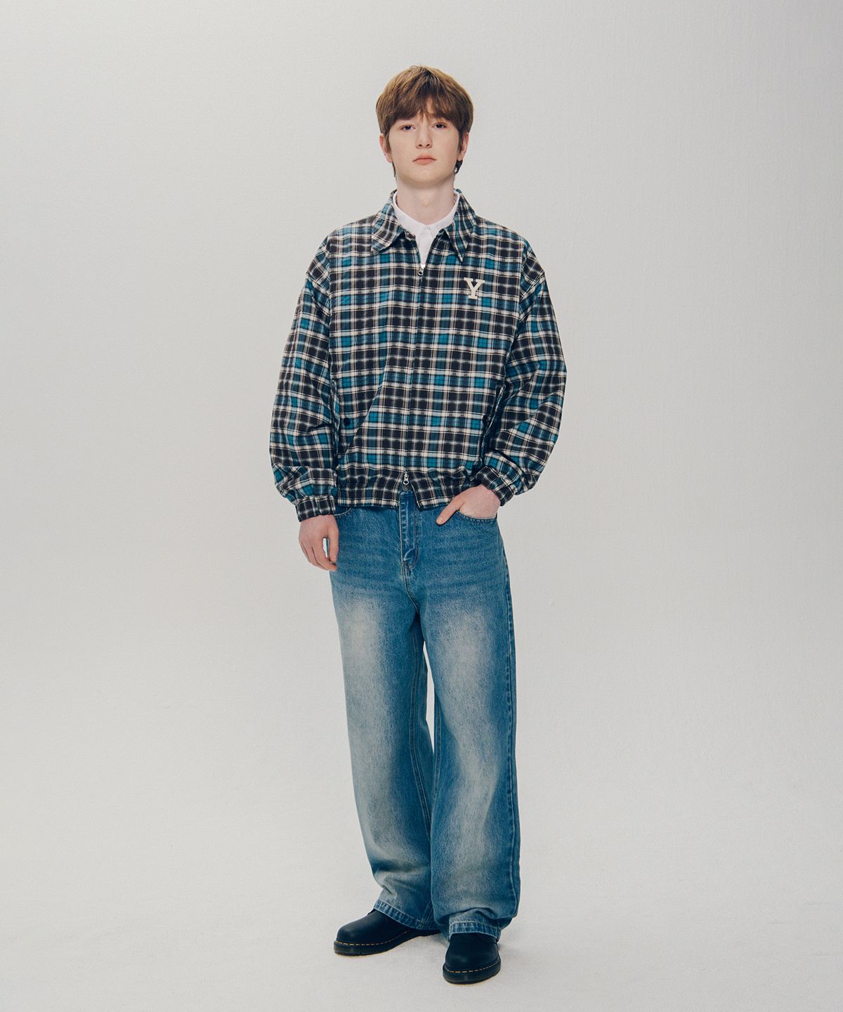 예일(YALE) 스트레이트 데님팬츠_블루