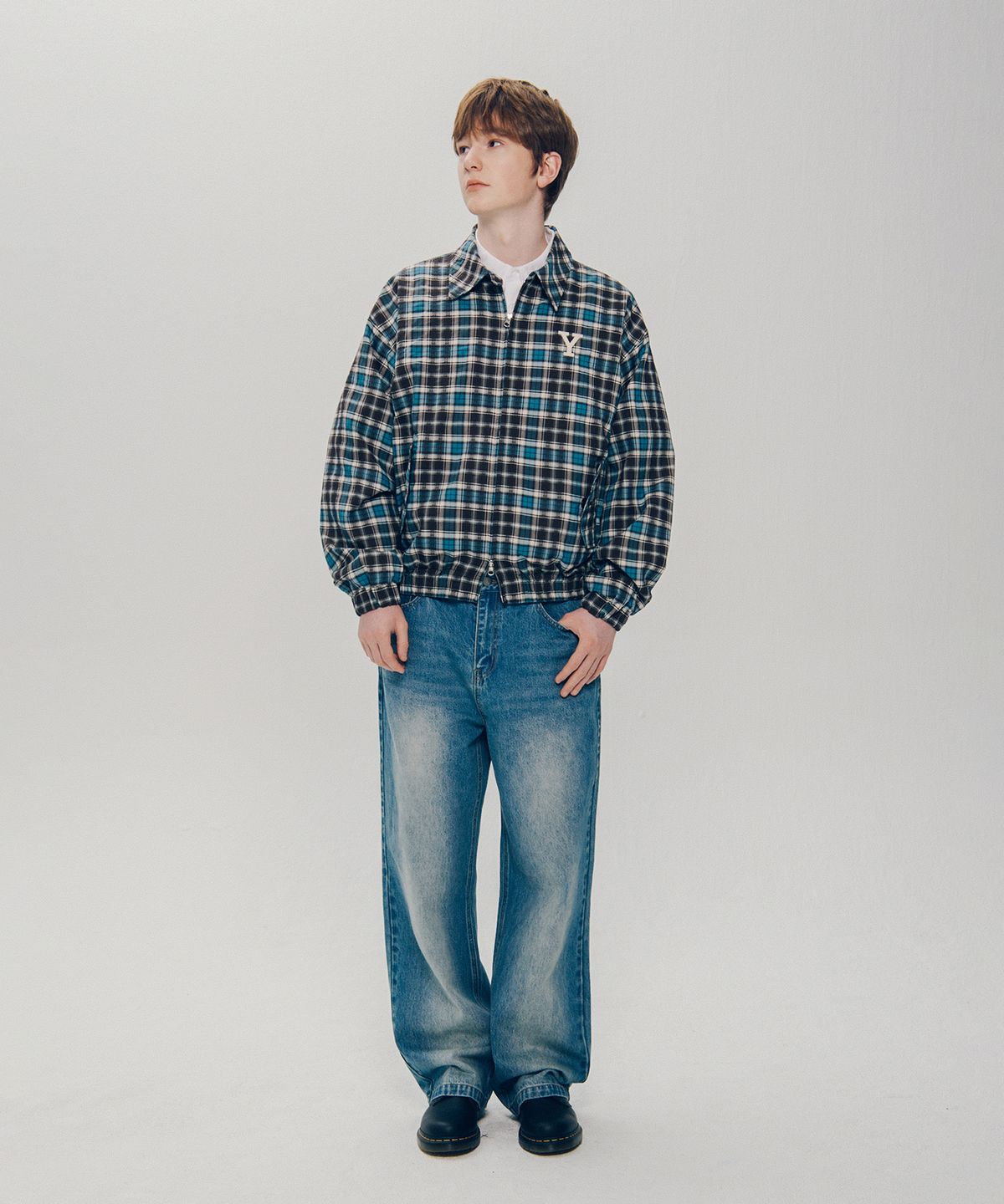 예일(YALE) 스트레이트 데님팬츠_블루