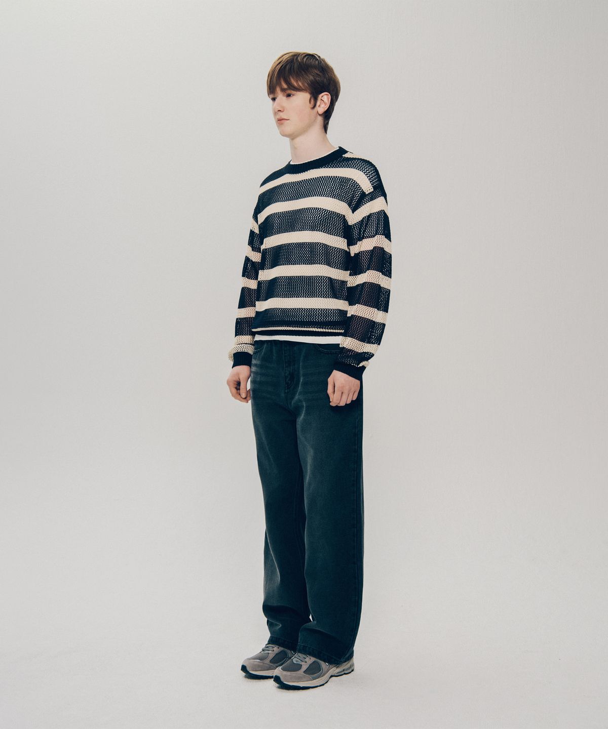 예일(YALE) 스트레이트 데님팬츠_차콜