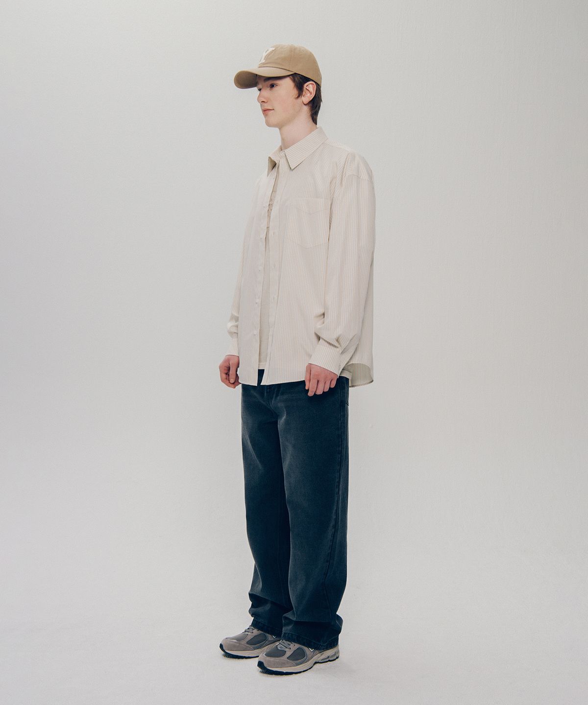 예일(YALE) 스트레이트 데님팬츠_차콜