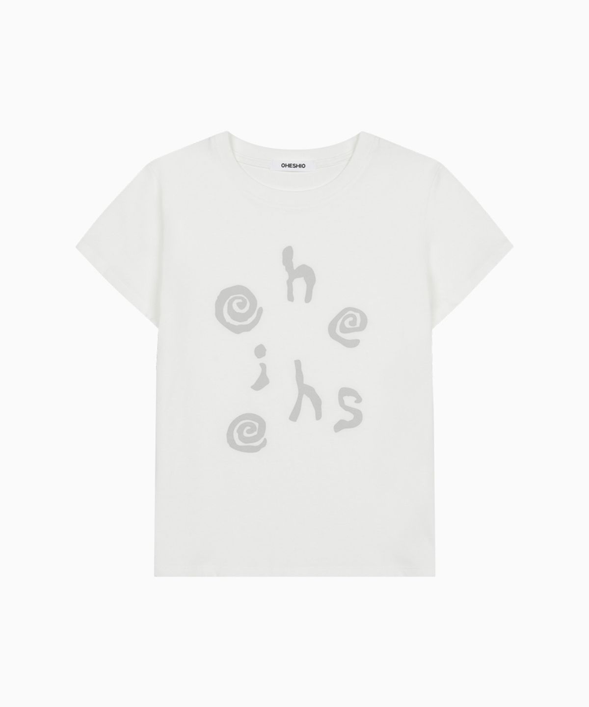 오헤시오(OHESHIO) LOGO SLIM T-SHIRT, WHITE