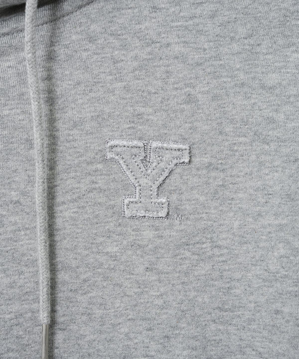 예일(YALE) 우먼즈 Y로고 크롭 후드집업_그레이