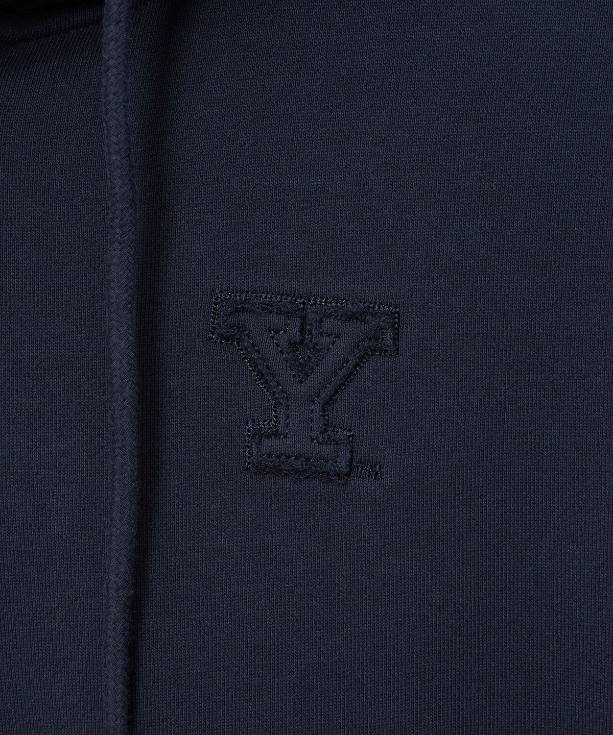 예일(YALE) 우먼즈 Y로고 크롭 후드집업_네이비