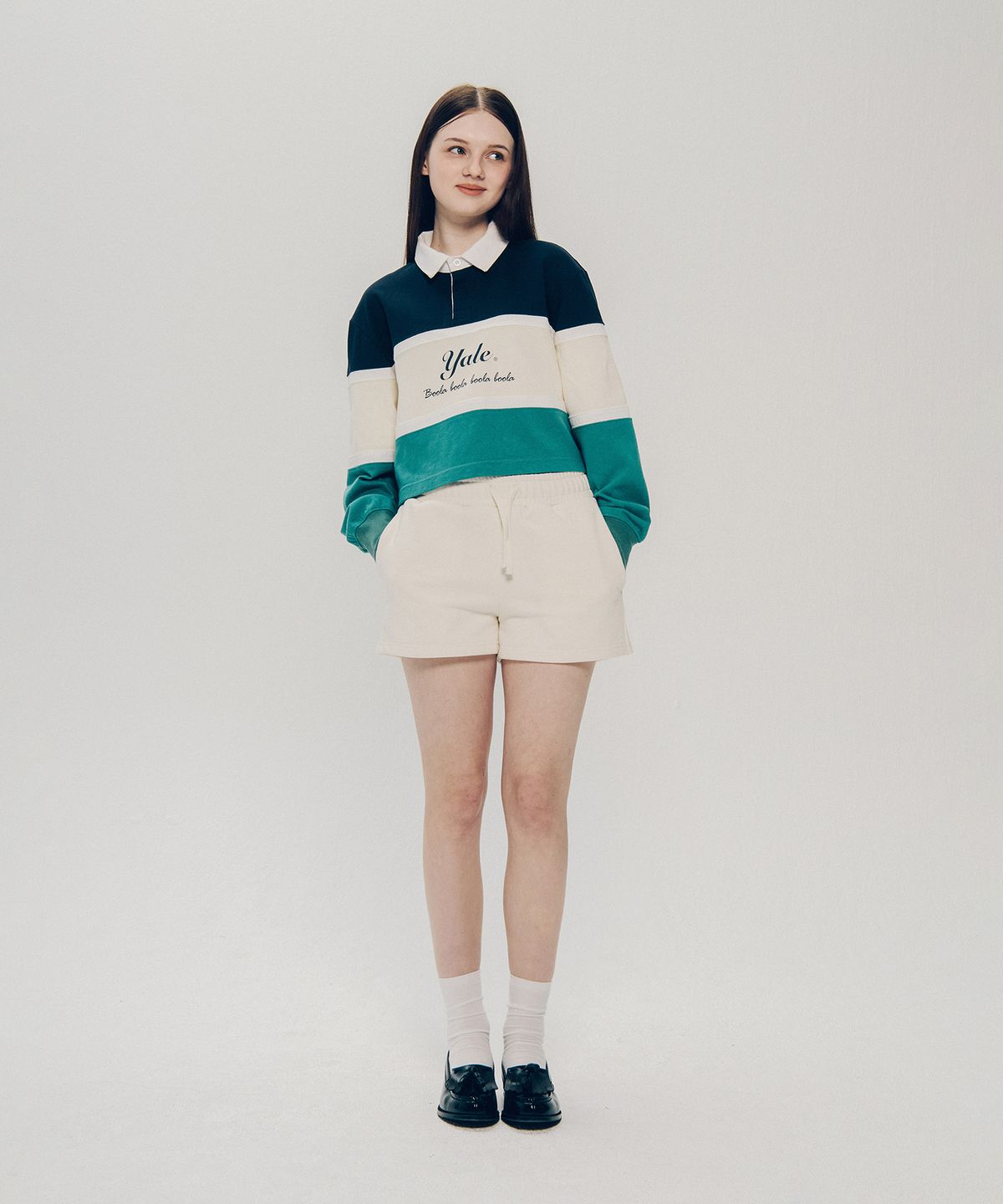 예일(YALE) 우먼즈 멀티 럭비 롱슬리브_네이비