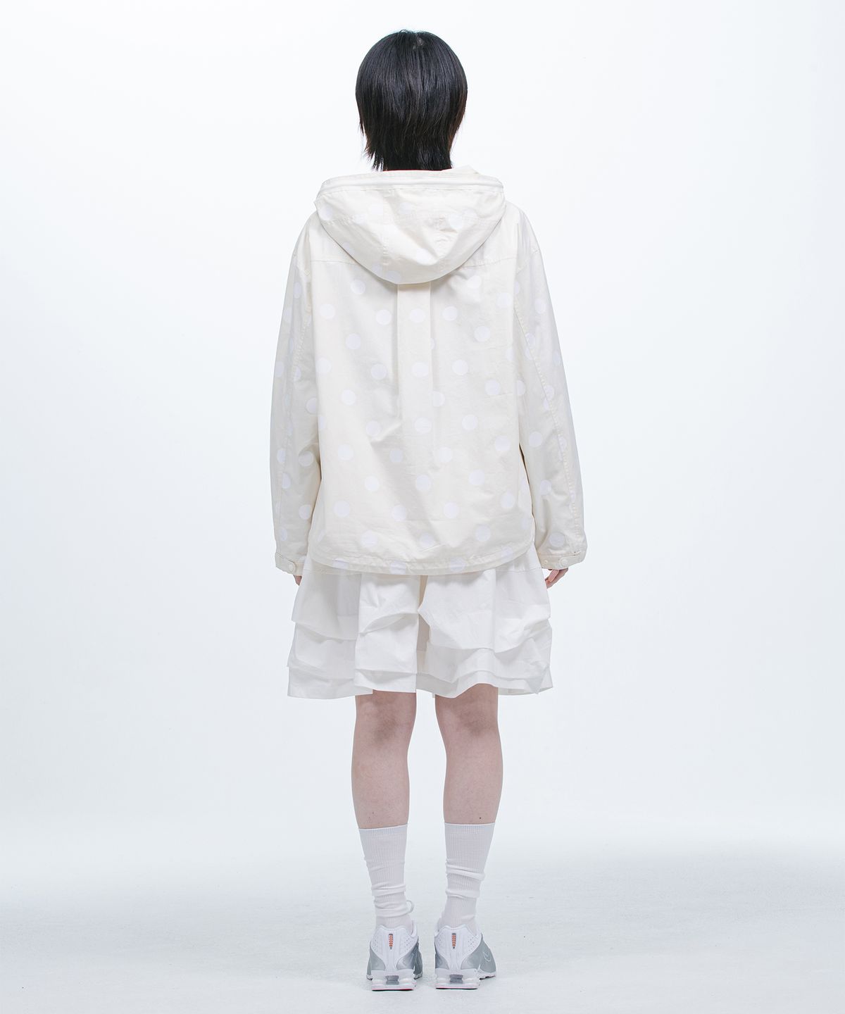 오헤시오(OHESHIO) SHIRT HOODED ZIP-UP, DOT IVORY