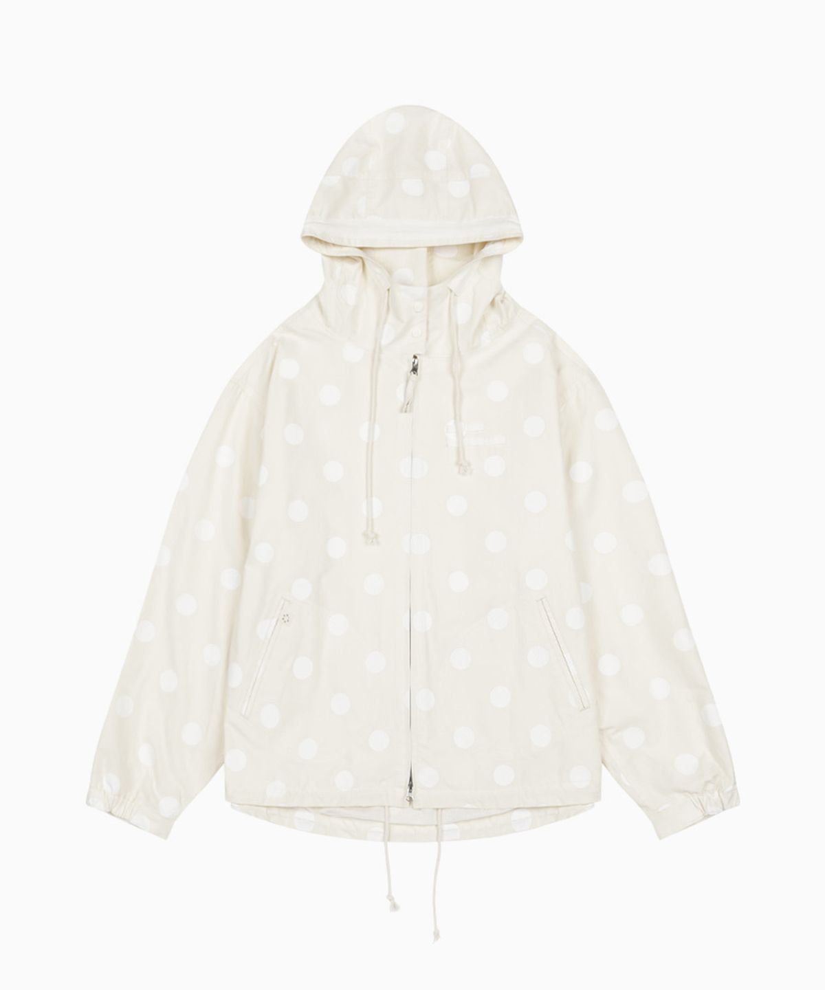 오헤시오(OHESHIO) SHIRT HOODED ZIP-UP, DOT IVORY