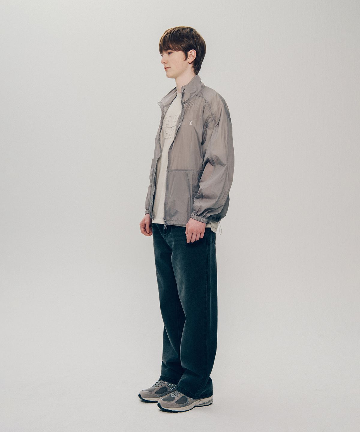 예일(YALE) 나일론 하프 스트링 재킷_라이트 그레이
