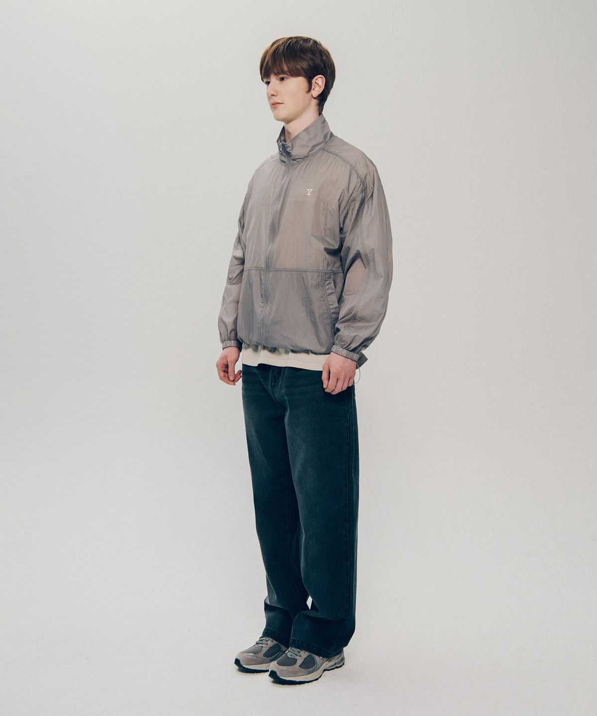 예일(YALE) 나일론 하프 스트링 재킷_라이트 그레이