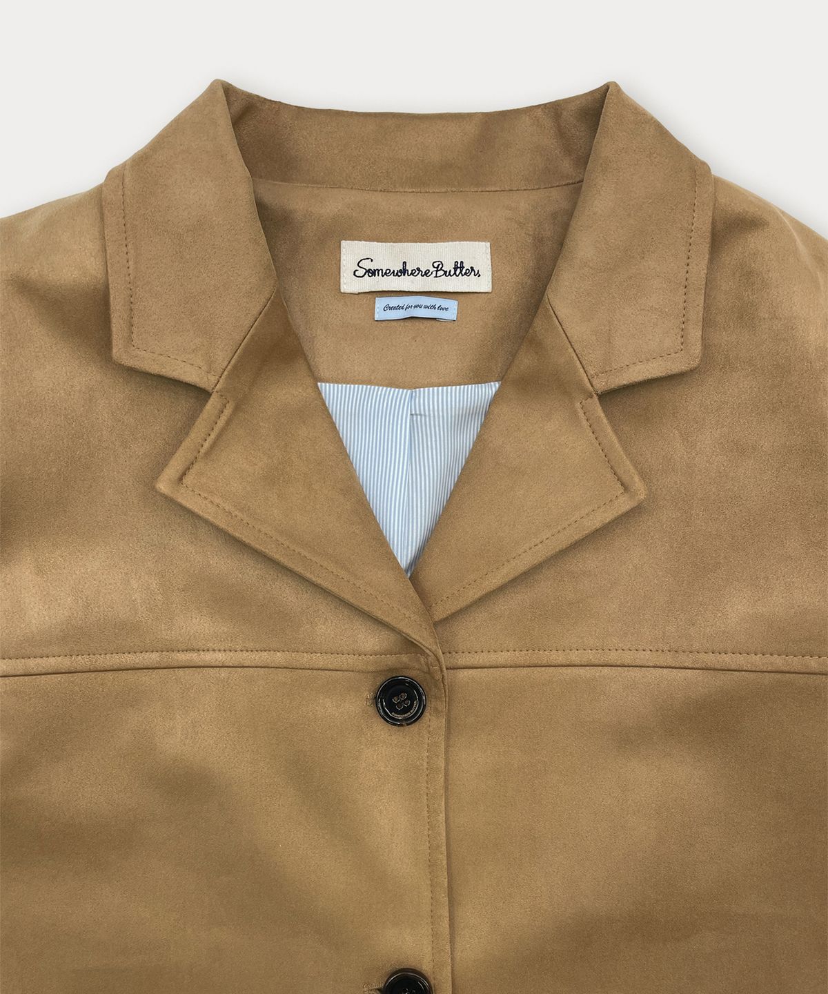 썸웨어버터(SOMEWHEREBUTTER) Carmel Suede Jacket - Beige