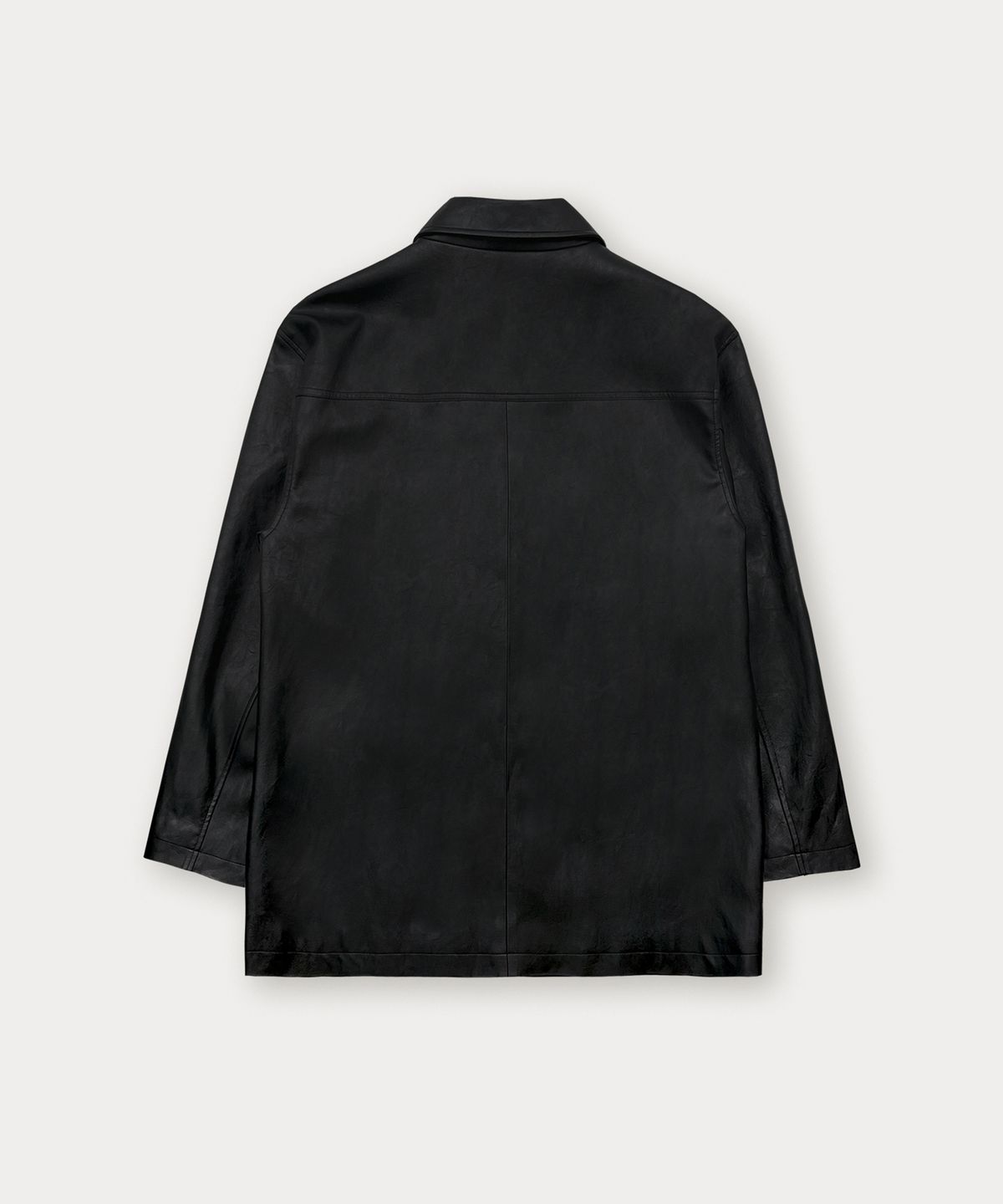 썸웨어버터(SOMEWHEREBUTTER) Pesto Half Leather Jacket - Black