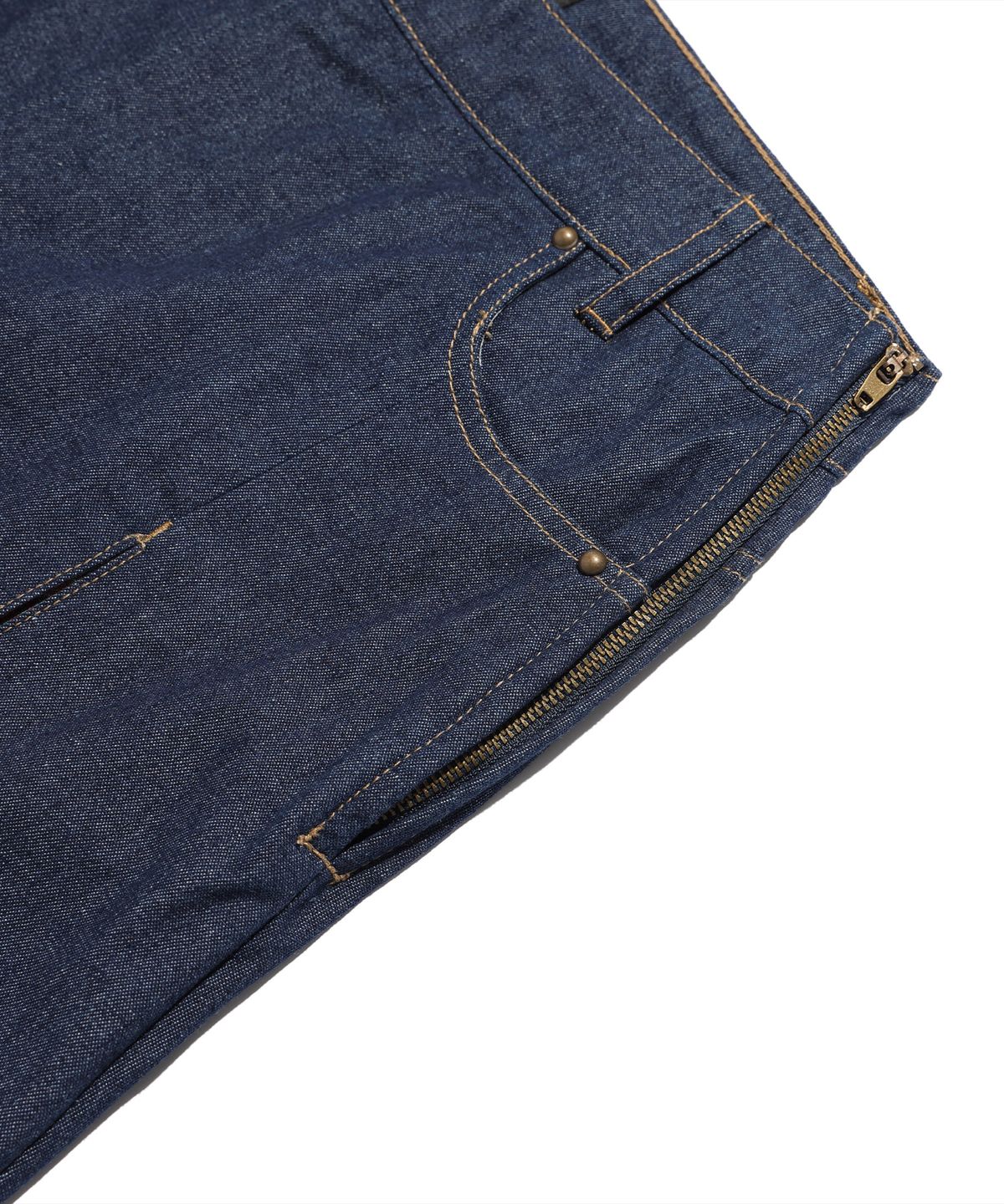 나이스고스트클럽(NICEGHOSTCLUB) DENIM PLEATS PANEL LAYERED SKIRT PANTS_INDIGO(NG2FSUD103A)