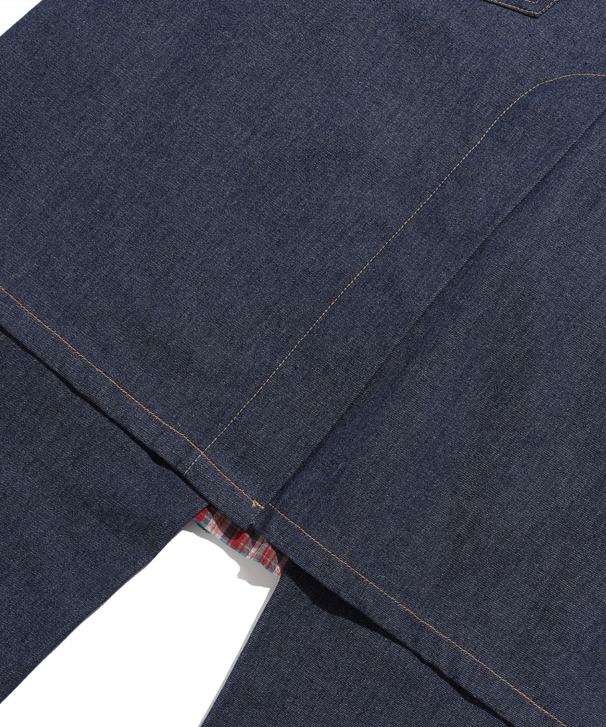 나이스고스트클럽(NICEGHOSTCLUB) DENIM PLEATS PANEL LAYERED SKIRT PANTS_INDIGO(NG2FSUD103A)