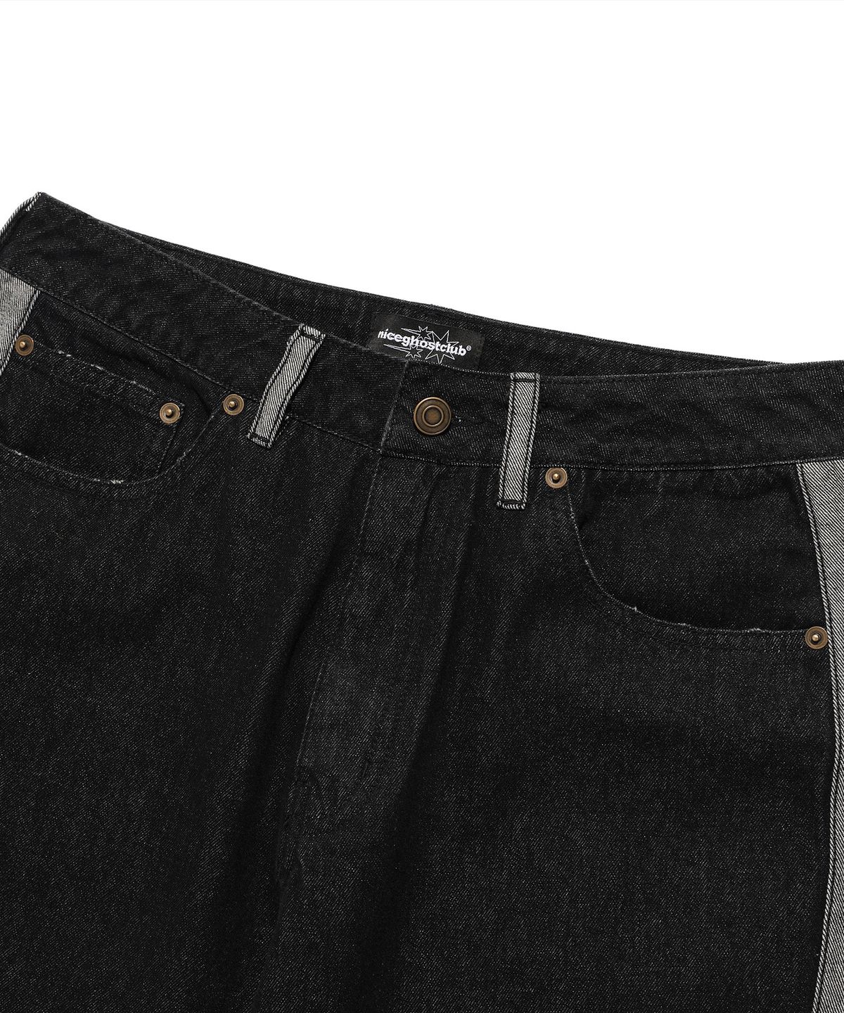 나이스고스트클럽(NICEGHOSTCLUB) SIDE PANEL BOOTSCUT JEANS_BLACK(NG2FSUD102A)