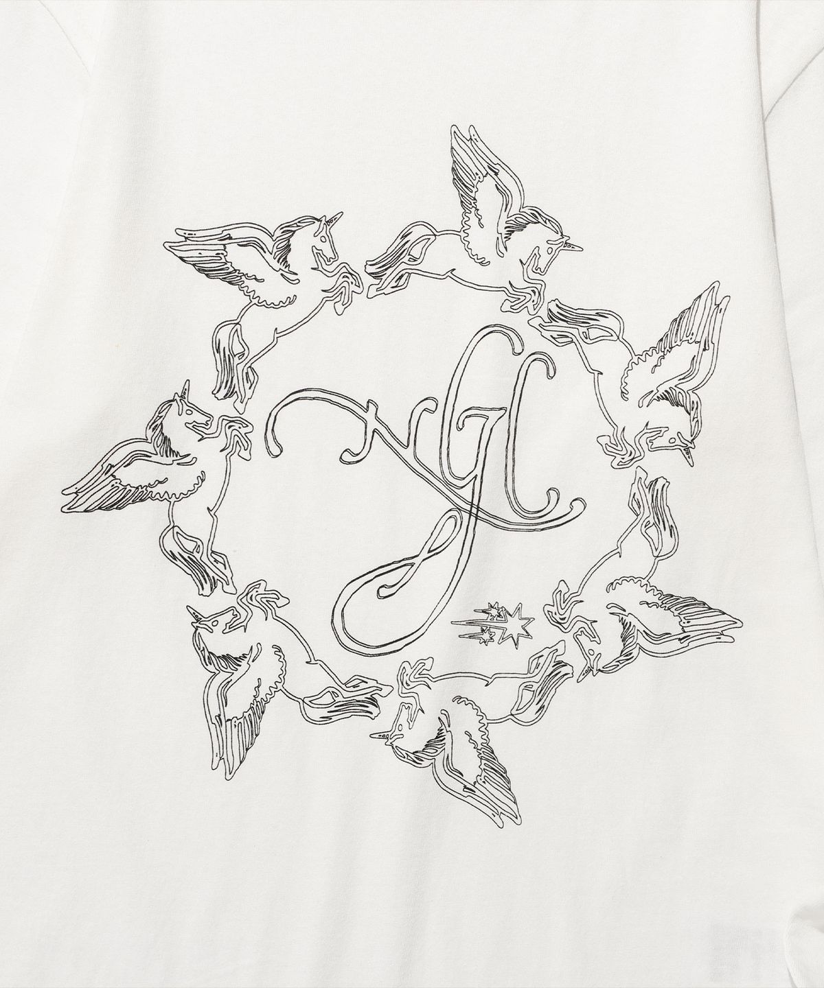 나이스고스트클럽(NICEGHOSTCLUB) UNICORN CIRCLE SLIM L/S TEE_WHITE(NG2FSUT552A)