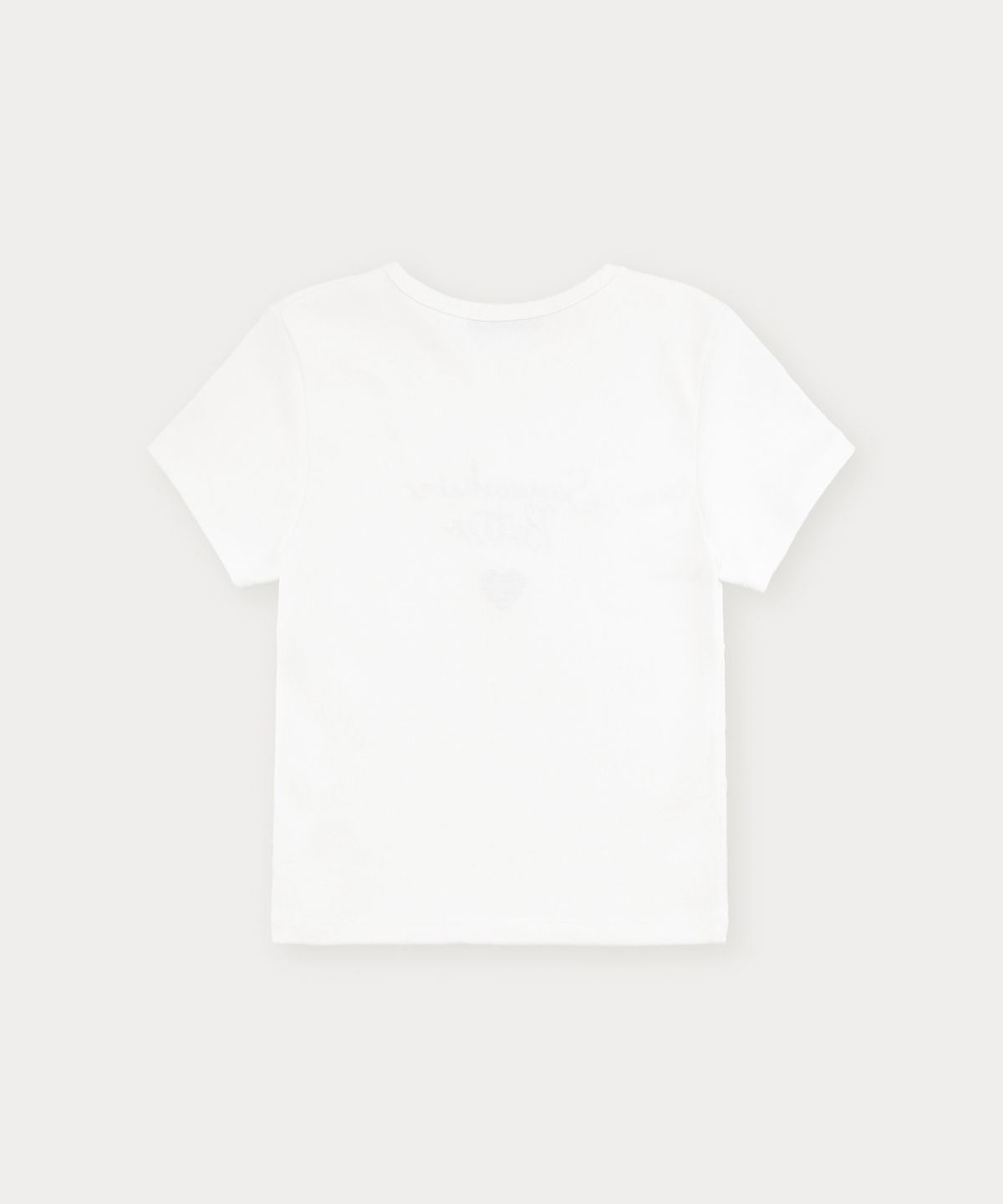 썸웨어버터(SOMEWHEREBUTTER) Boucle Heart Logo Top - Ivory
