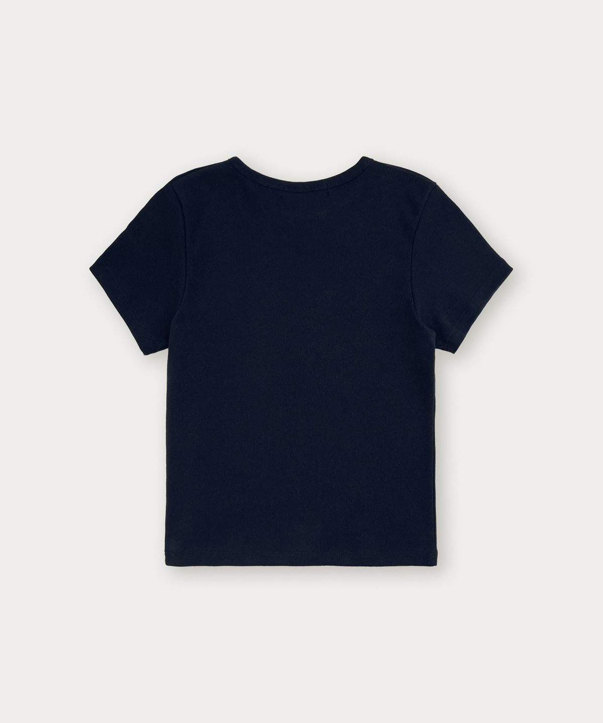 썸웨어버터(SOMEWHEREBUTTER) Boucle Heart Logo Top - Navy