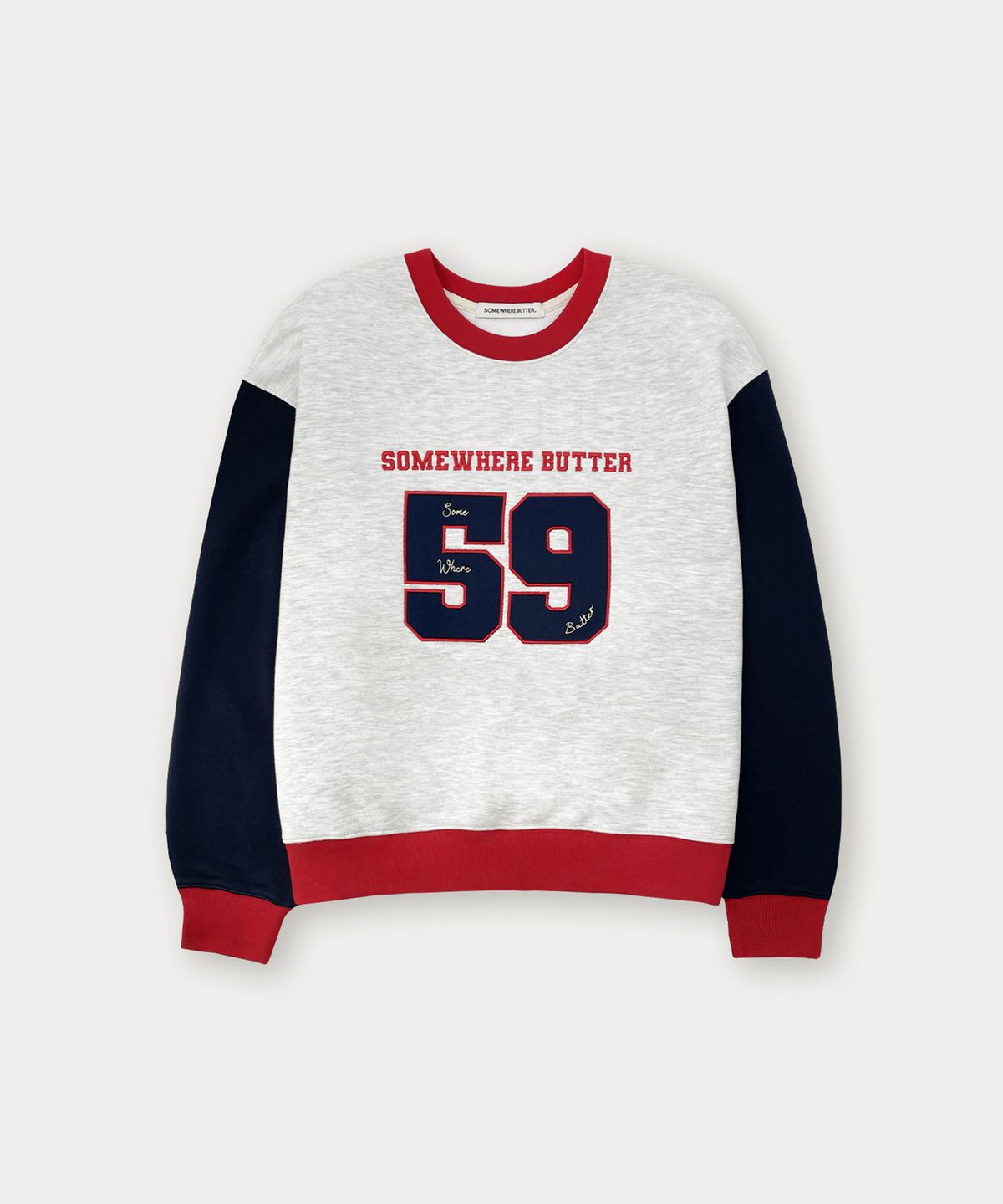 썸웨어버터(SOMEWHEREBUTTER) 59 Vintage Sweatshirt - White Melange