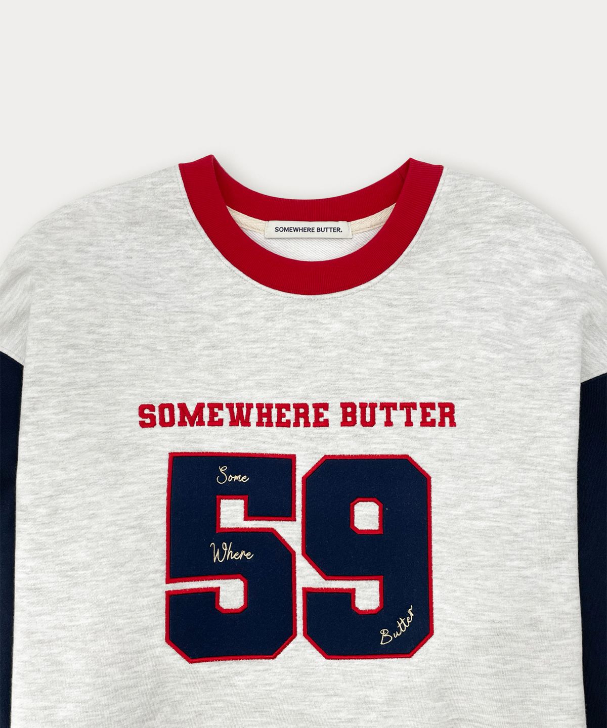 썸웨어버터(SOMEWHEREBUTTER) 59 Vintage Sweatshirt - White Melange