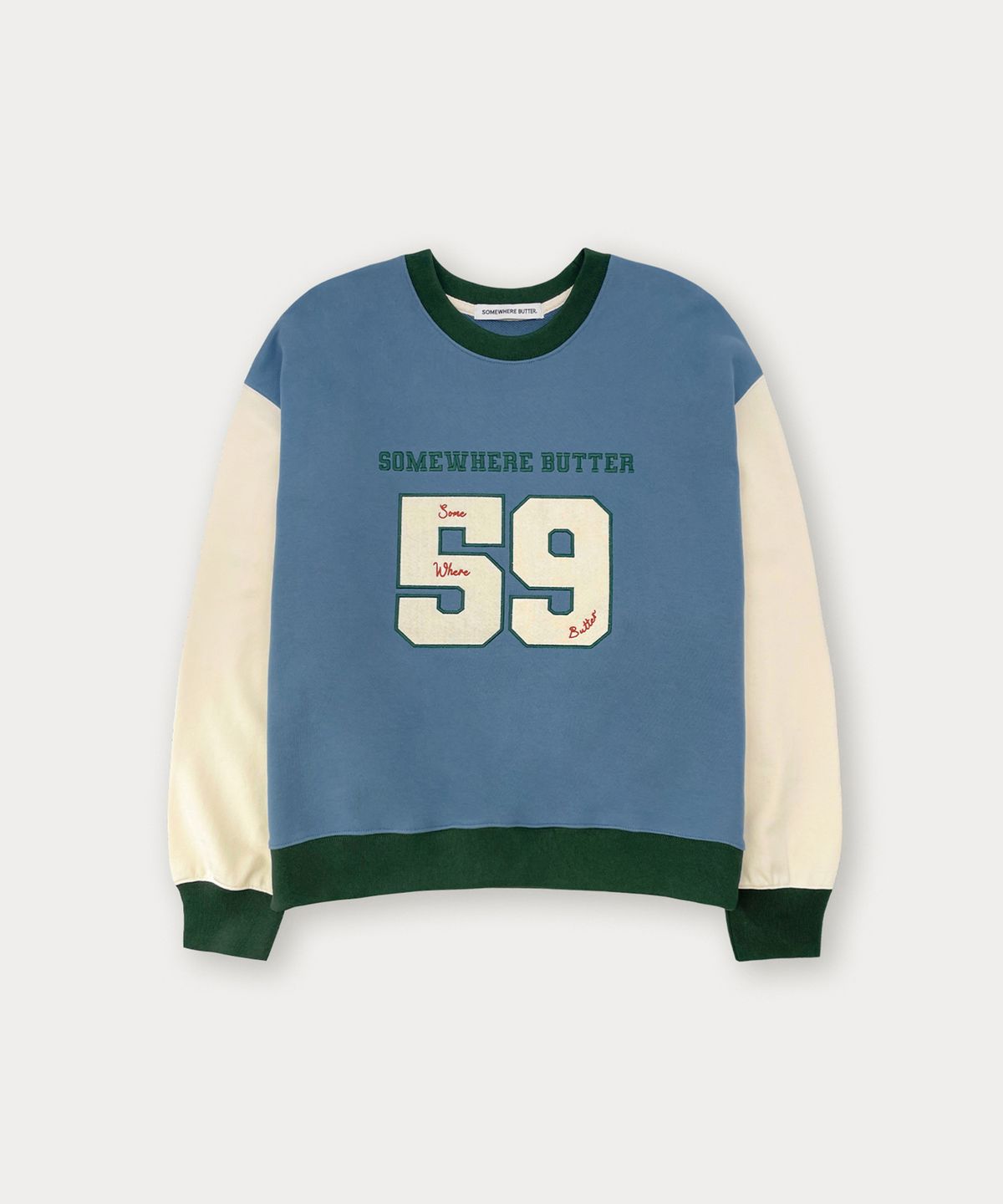 썸웨어버터(SOMEWHEREBUTTER) 59 Vintage Sweatshirt - Light Blue