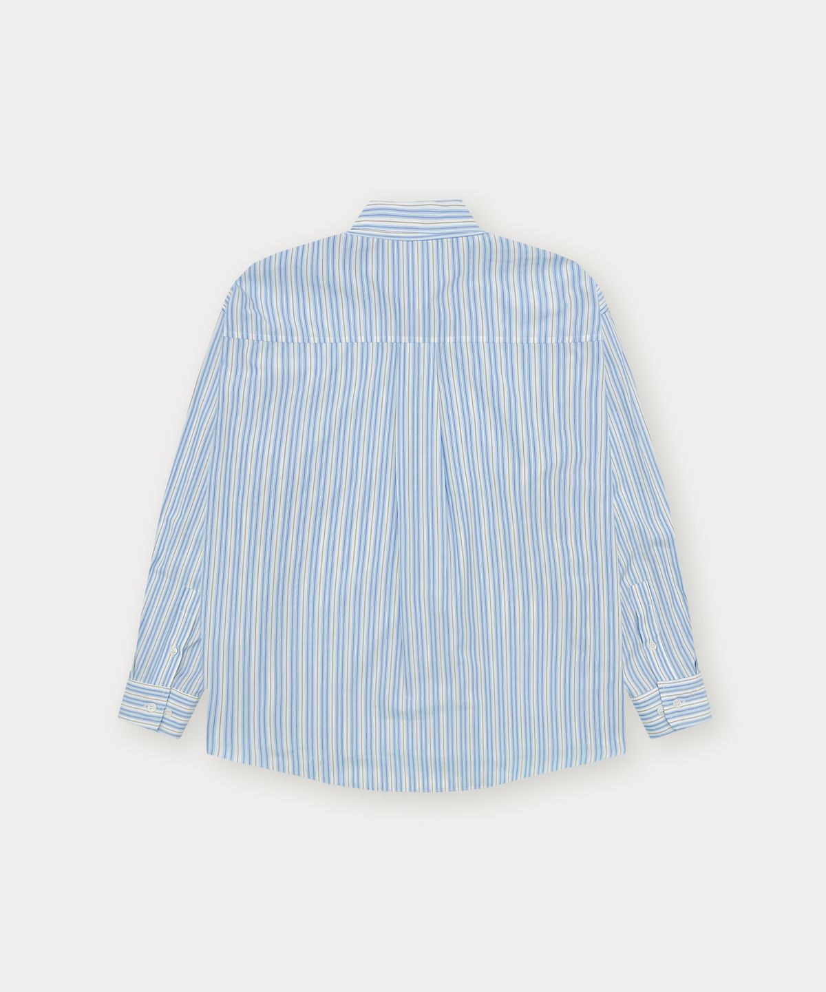 썸웨어버터(SOMEWHEREBUTTER) Jade Stripe Over-Fit Shirt - Light Blue