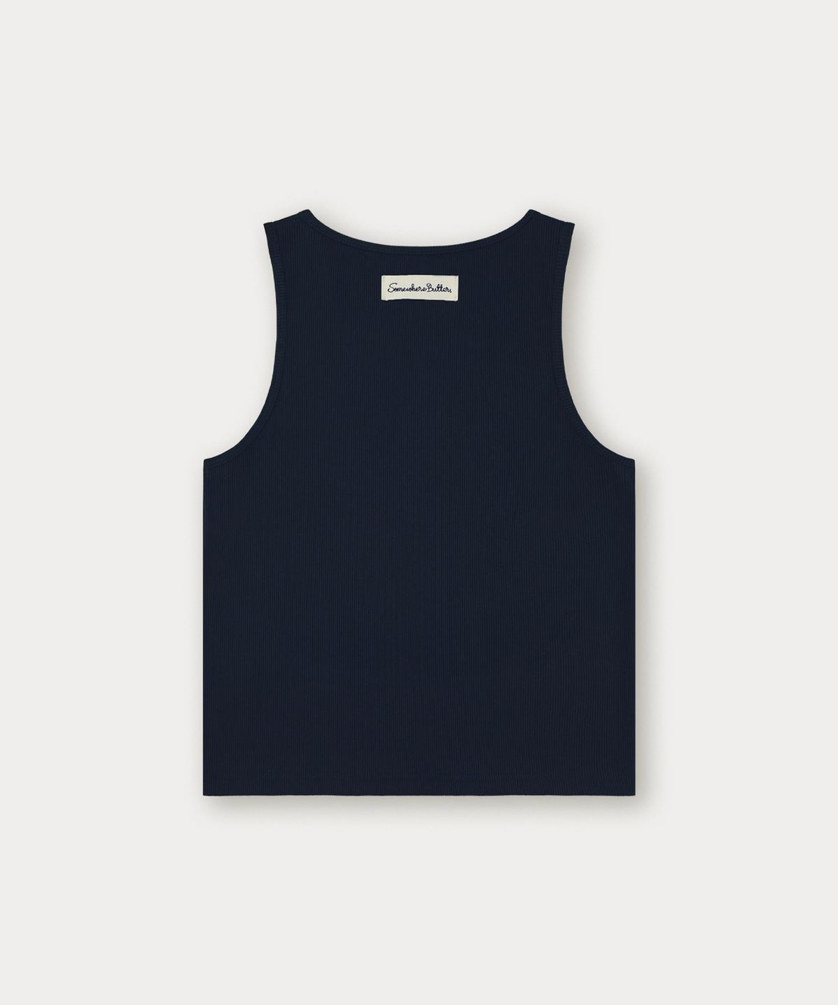 썸웨어버터(SOMEWHEREBUTTER) Label Rip Sleeveless - Navy