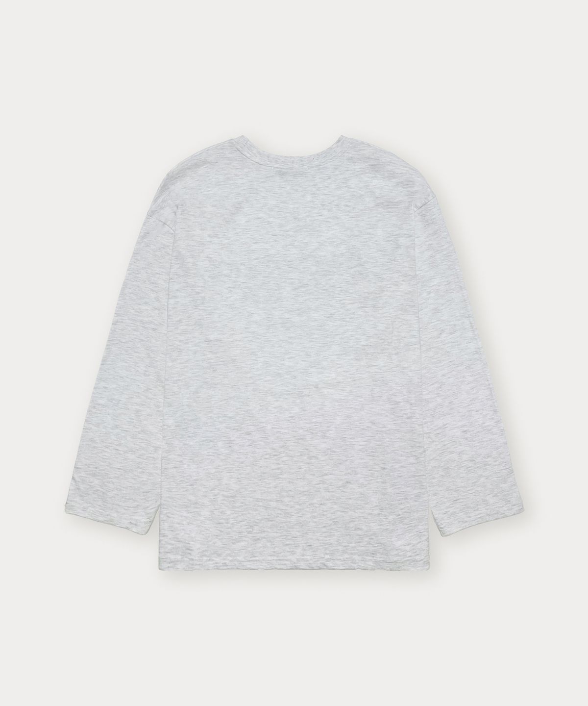 썸웨어버터(SOMEWHEREBUTTER) Campus Logo Long Top - White Melange