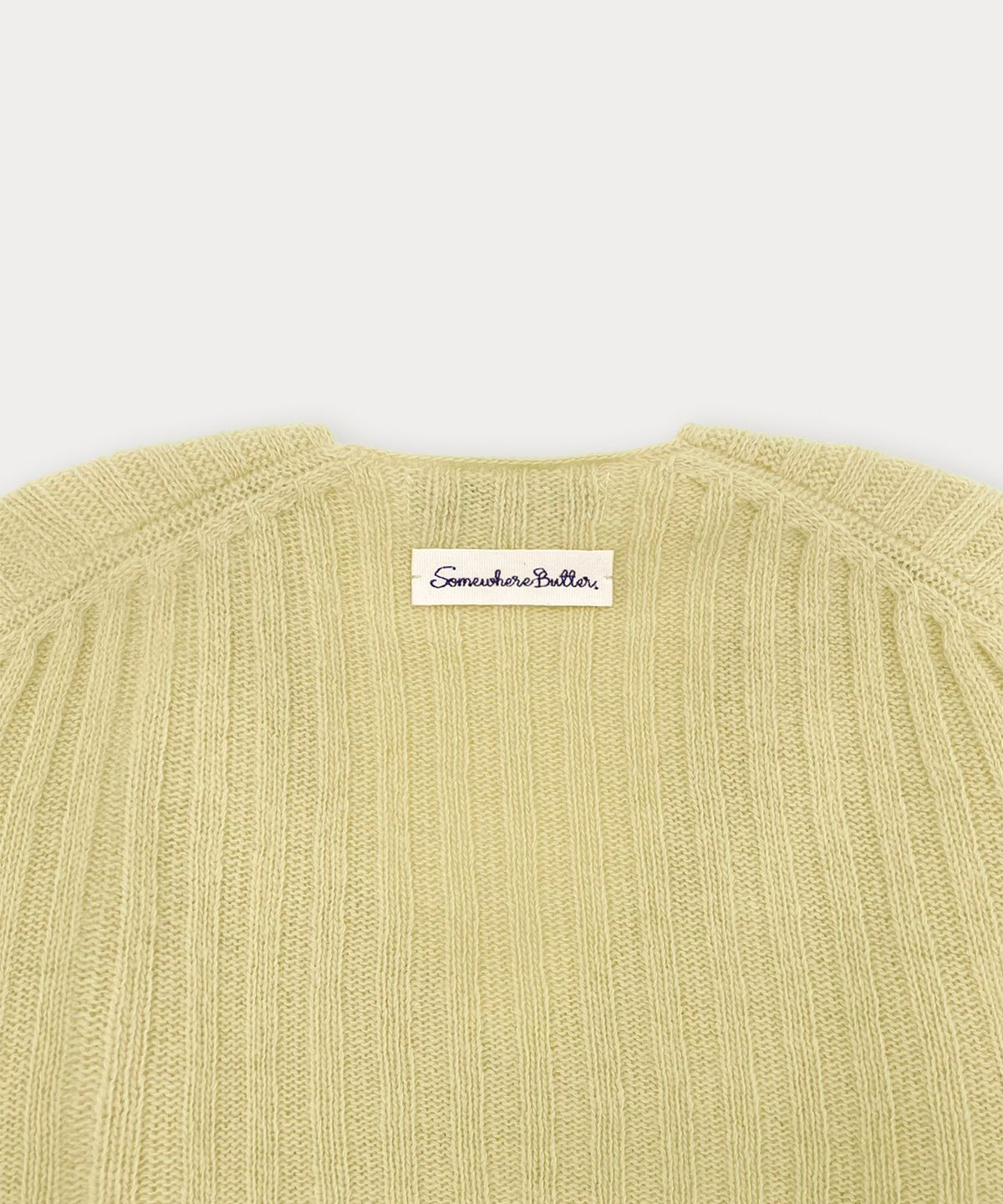 썸웨어버터(SOMEWHEREBUTTER) Veggie V-Neck Knit - Butter
