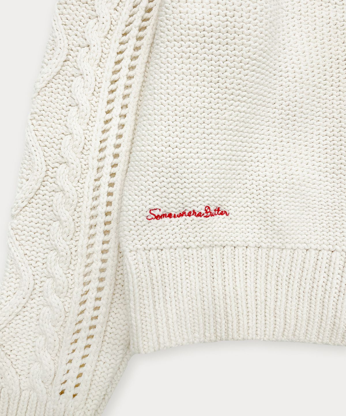 썸웨어버터(SOMEWHEREBUTTER) Popo Cotton Cardigan - Ivory