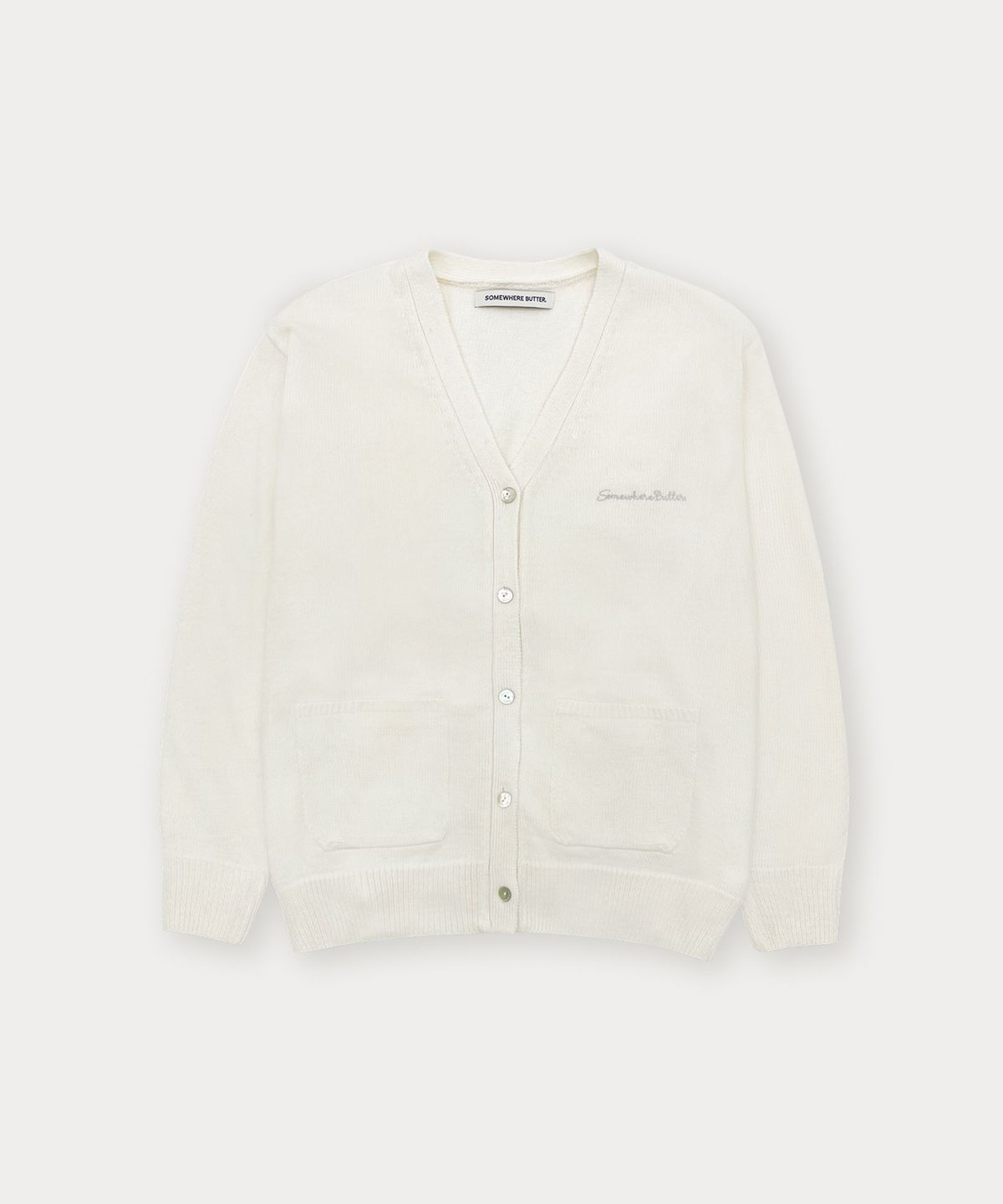 썸웨어버터(SOMEWHEREBUTTER) Camilla V-Neck Cardigan - Ivory