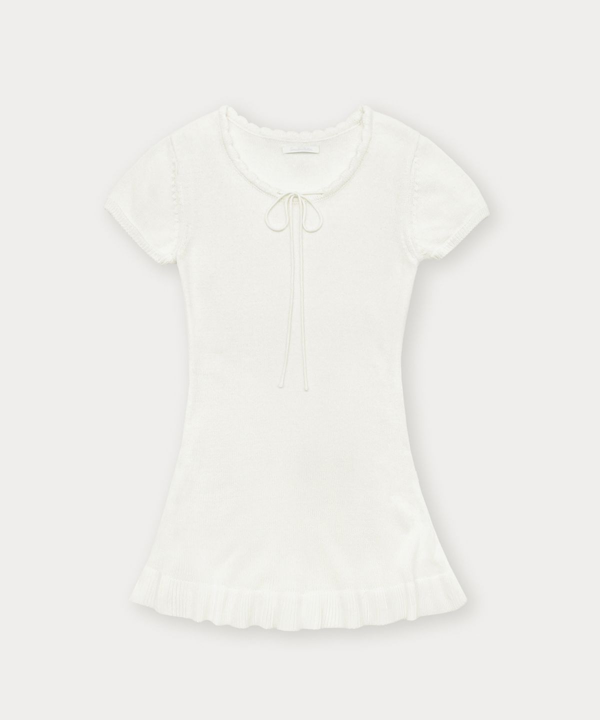 썸웨어버터(SOMEWHEREBUTTER) Cotton Ribbon Knit Dress - Ivory
