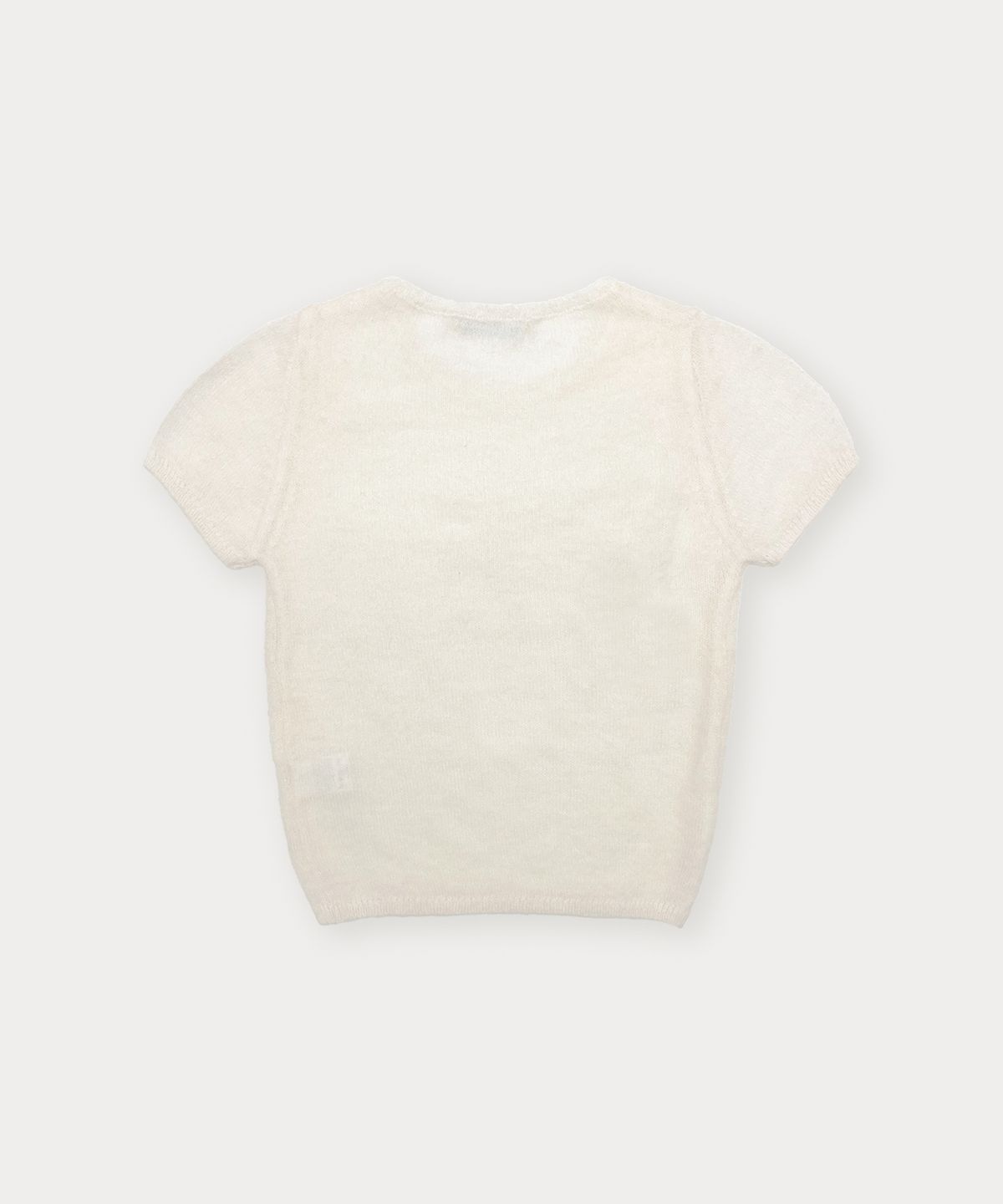 썸웨어버터(SOMEWHEREBUTTER) Pendant See-Through Half Knit - Ivory