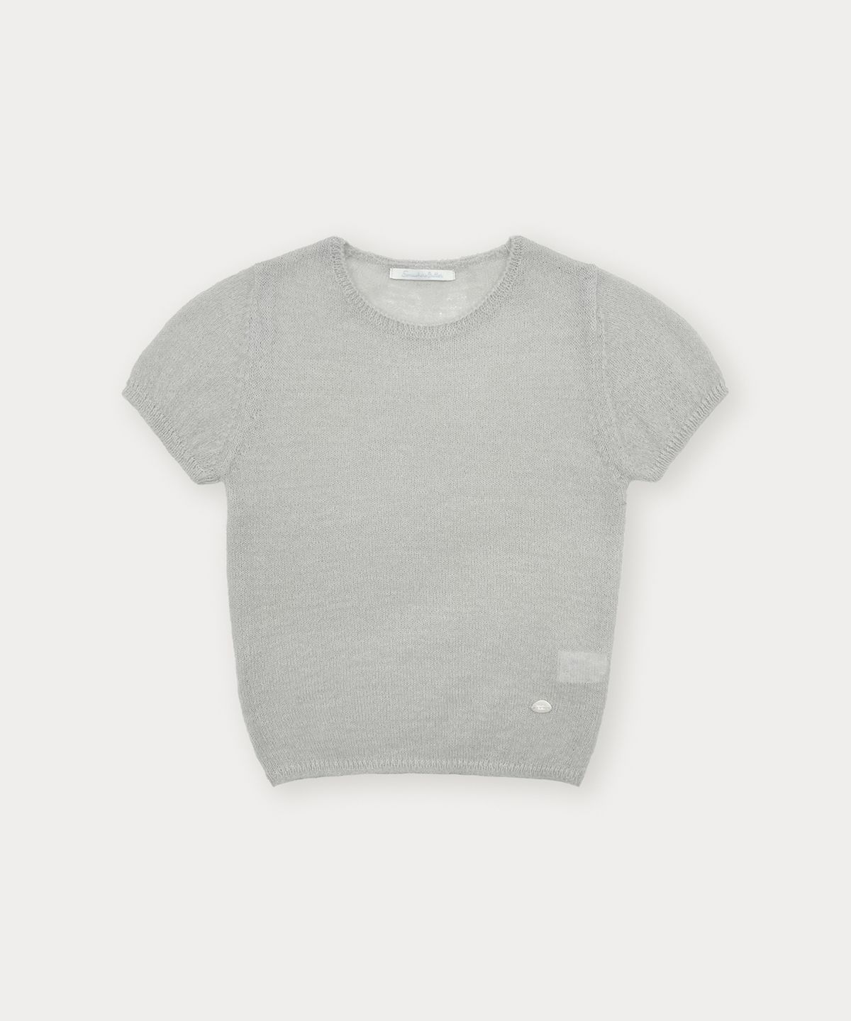 썸웨어버터(SOMEWHEREBUTTER) Pendant See-Through Half Knit - Light Grey