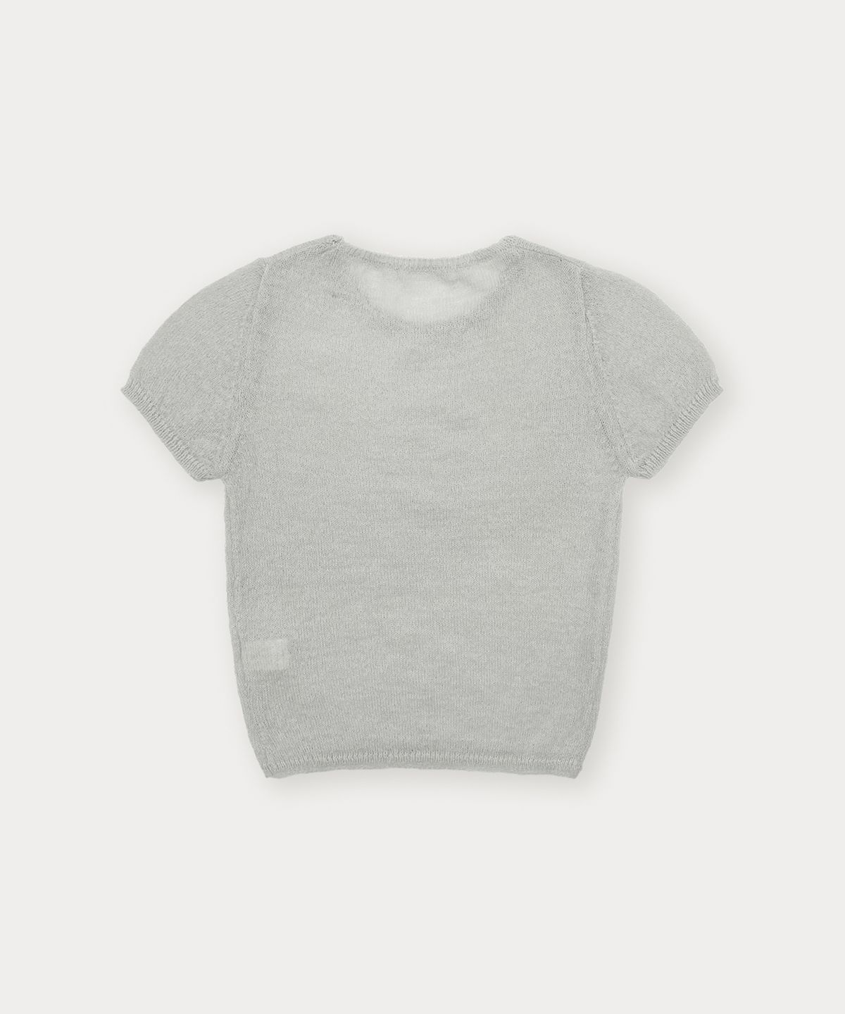 썸웨어버터(SOMEWHEREBUTTER) Pendant See-Through Half Knit - Light Grey