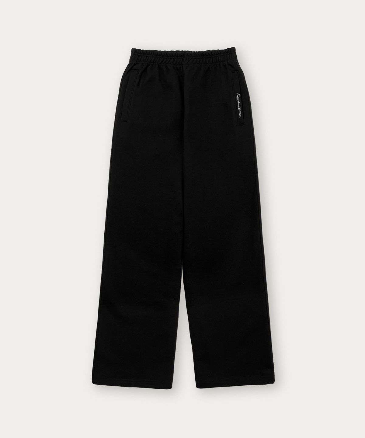 썸웨어버터(SOMEWHEREBUTTER) Label String Sweatpants - Black