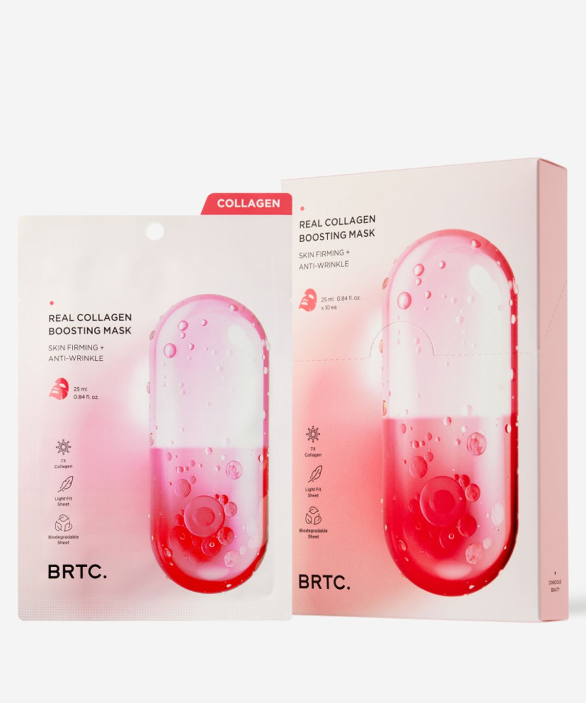 비알티씨(BRTC) 리얼 콜라겐 부스팅 마스크 10매 (1BOX)