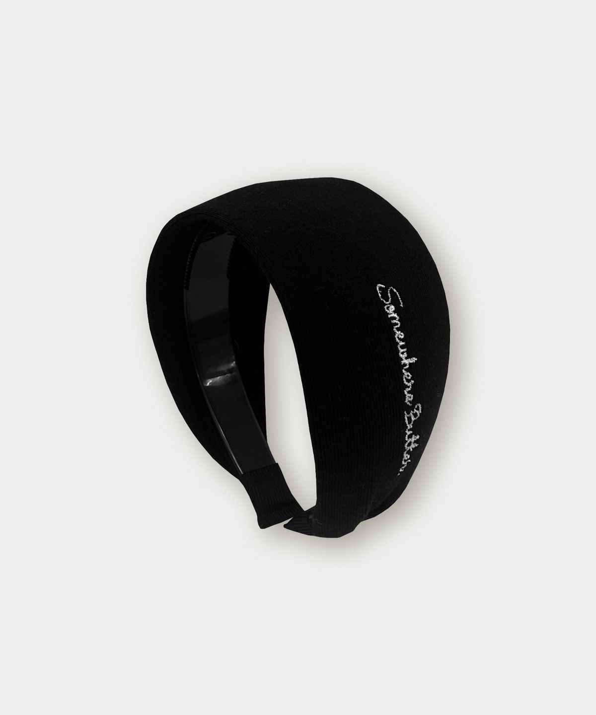 썸웨어버터(SOMEWHEREBUTTER) Logo Cotton Hairband - Black