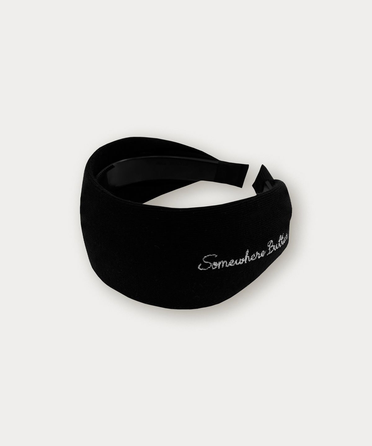 썸웨어버터(SOMEWHEREBUTTER) Logo Cotton Hairband - Black