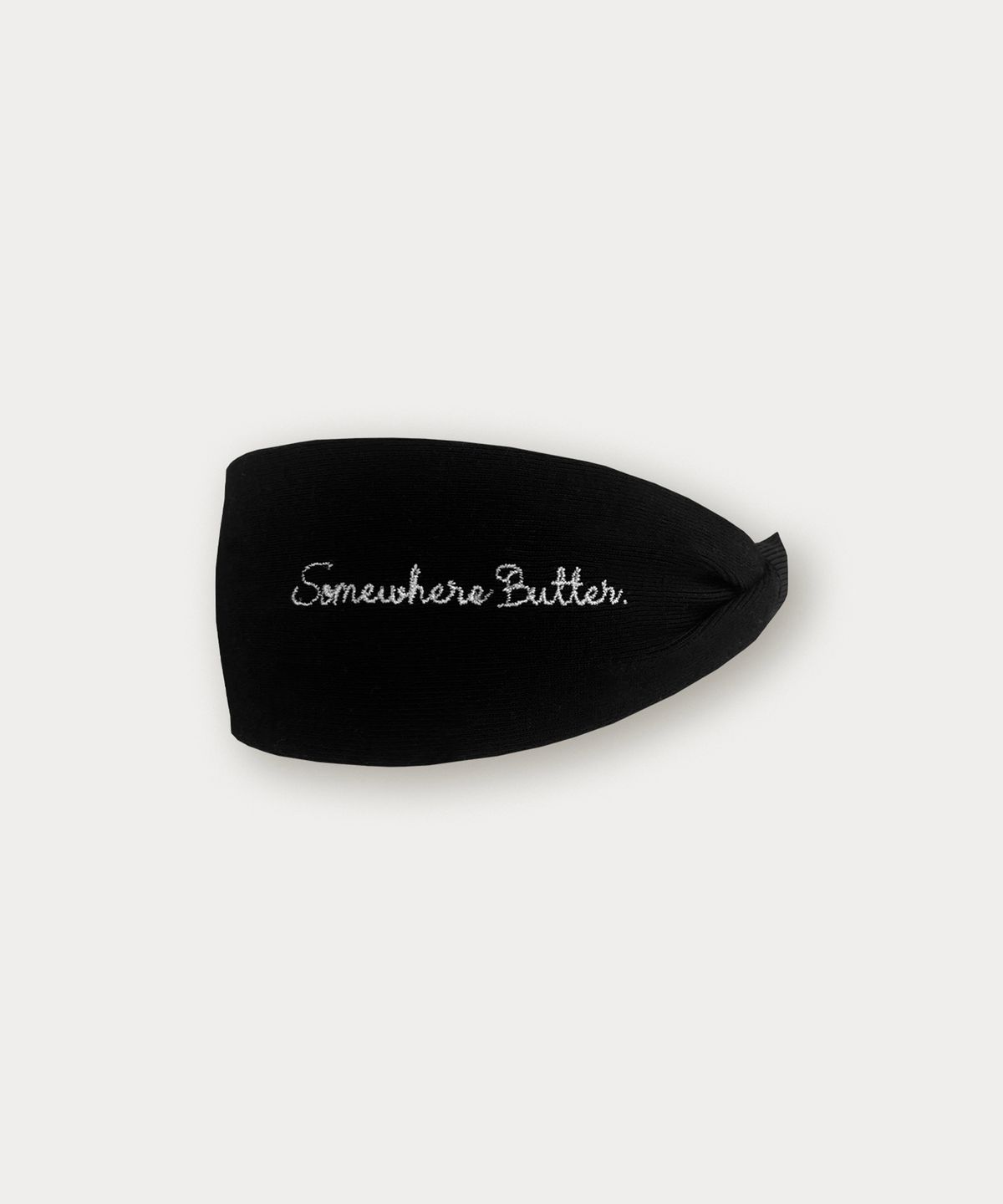 썸웨어버터(SOMEWHEREBUTTER) Logo Cotton Hairband - Black